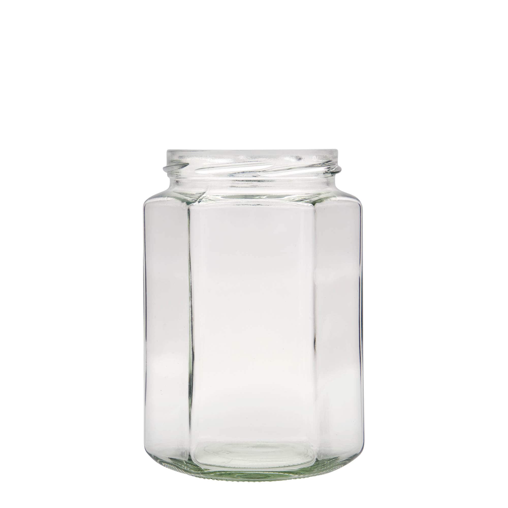 770 ml šešiakampis stiklas, anga: sukamas dangtelis (TO 82)