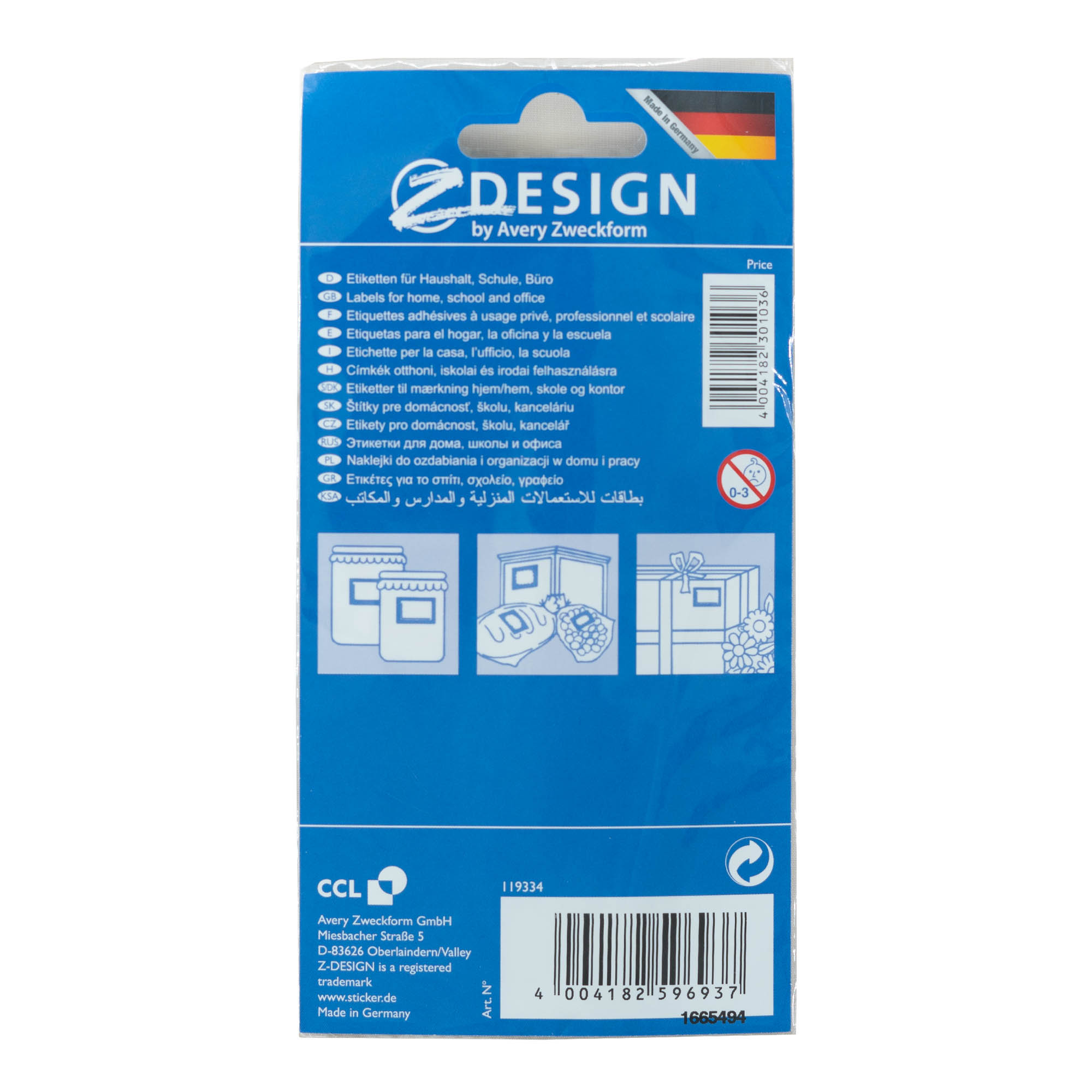 Zweckform etiketės „Frucht-Rahmen“, stačiakampės, popierinės, margos