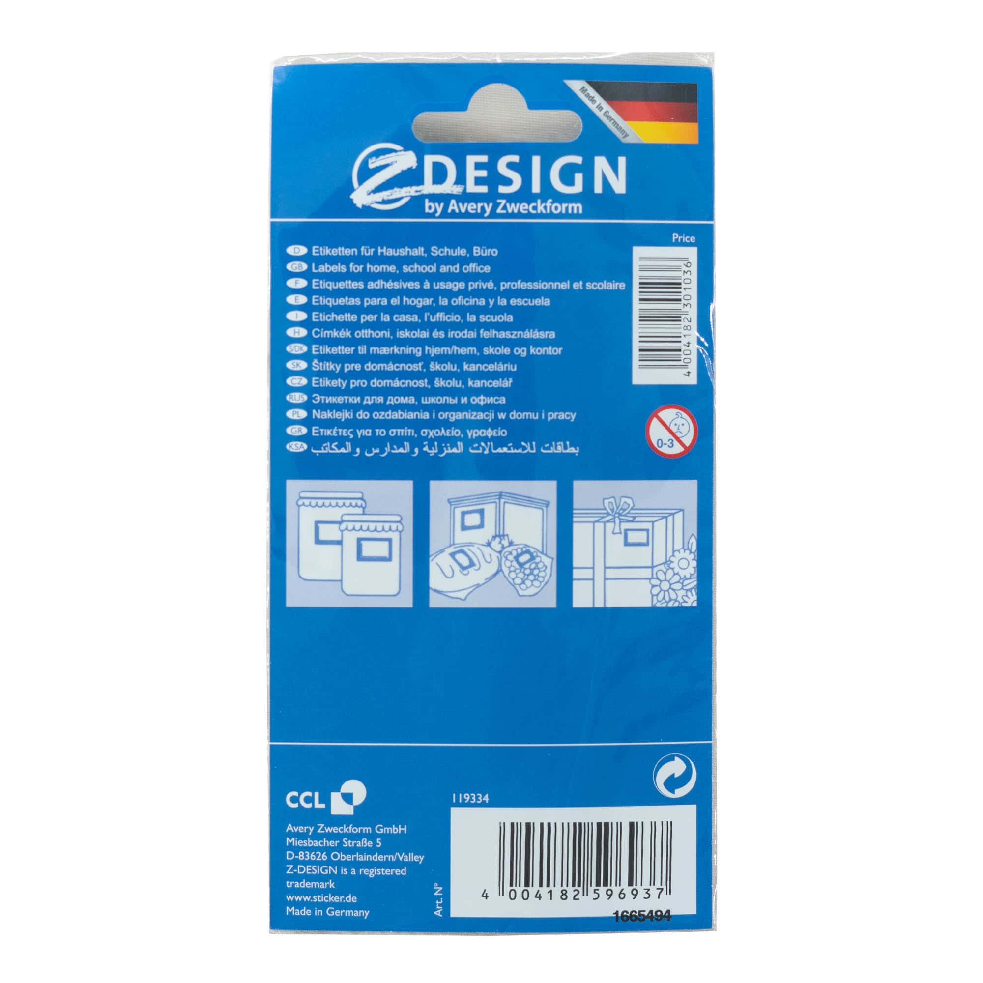 Zweckform etiketės „Frucht-Rahmen“, stačiakampės, popierinės, margos