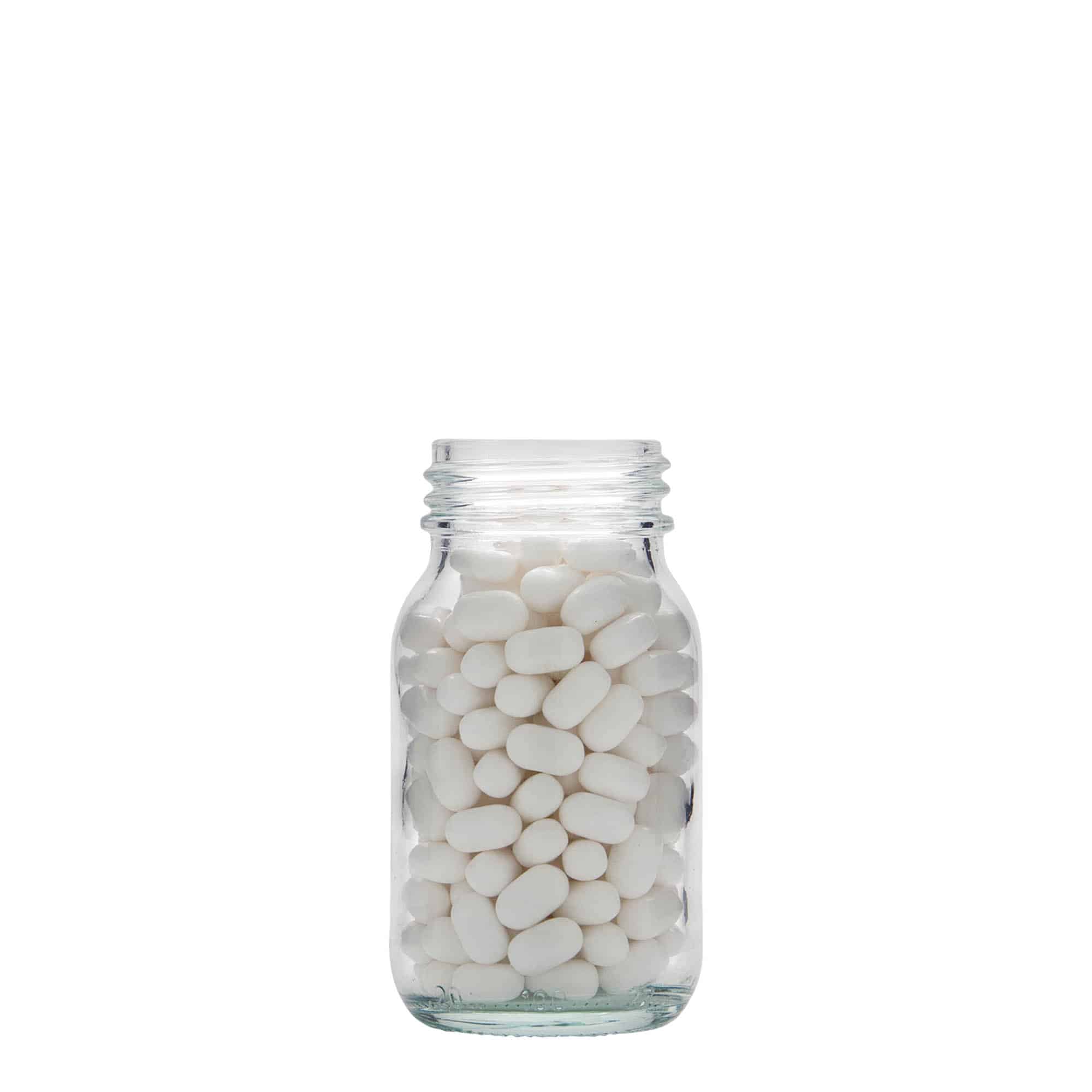100 ml plataus kaklelio stiklainis, anga: DIN 40 100 ml plataus kaklelio stiklainis, anga: DIN 40