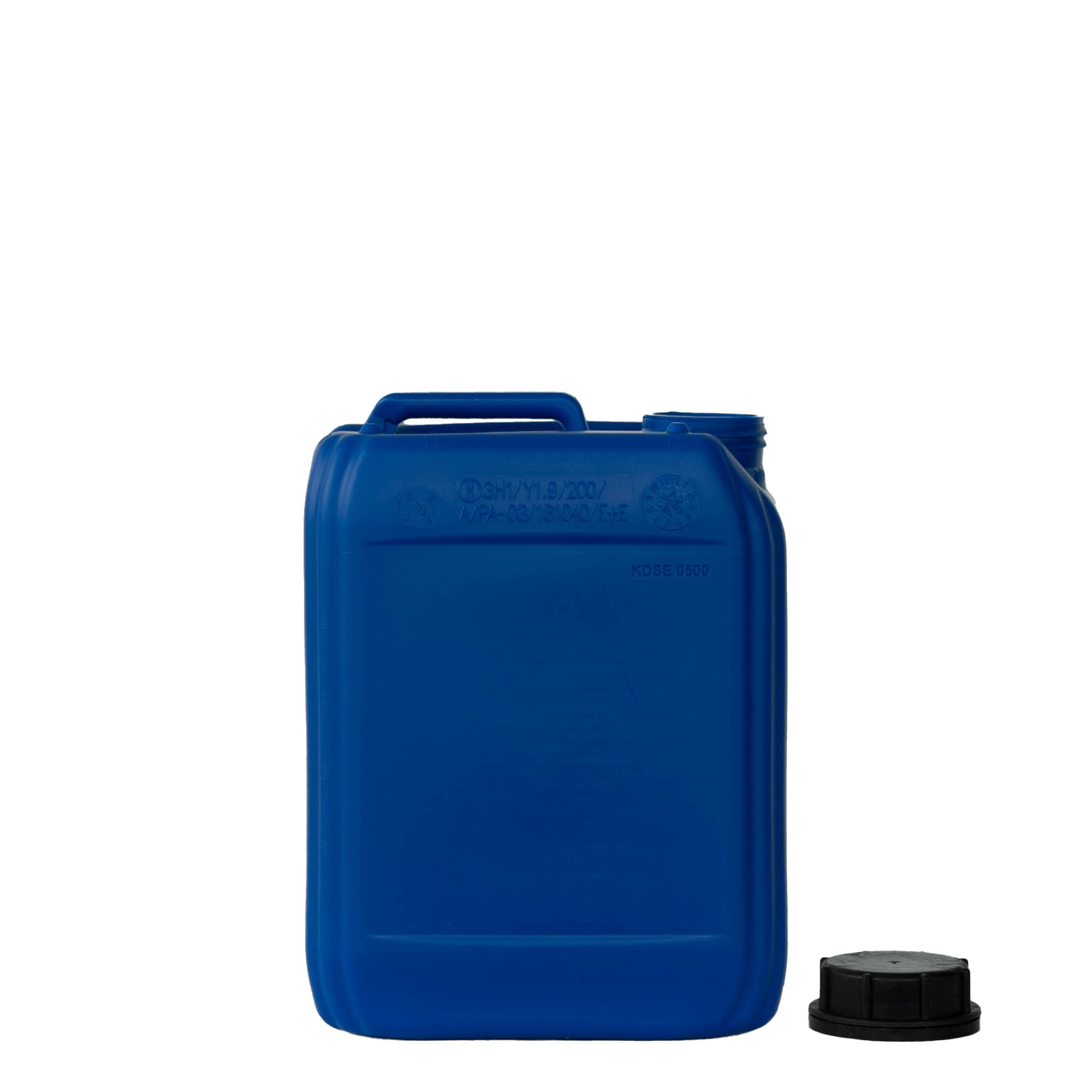 5 l kanistras, stačiakampis, HDPE plastikas, mėlynas, anga: ND 55