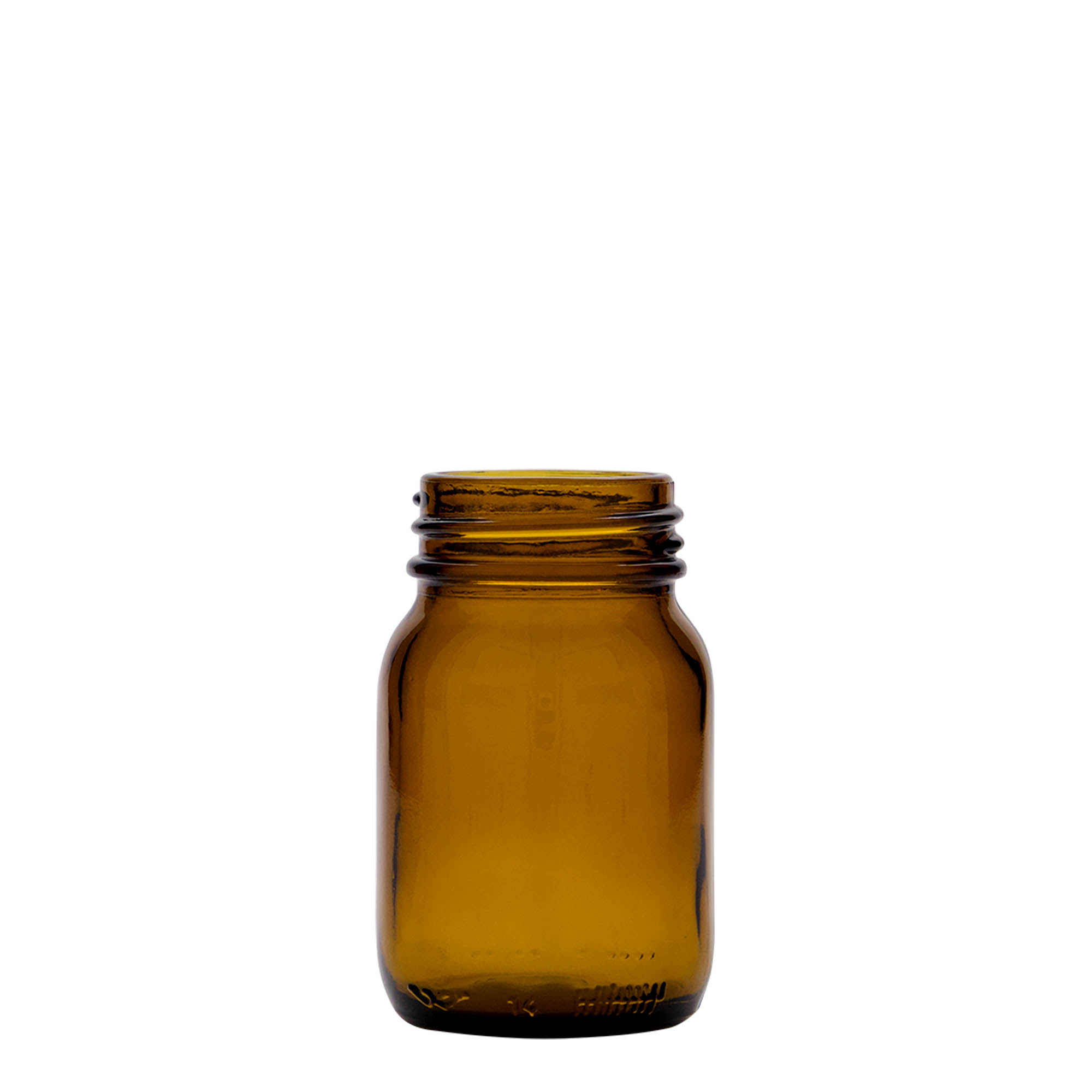 75 ml plačios burnos stiklainis, rudas, anga: DIN 40 75 ml plačios burnos stiklainis, rudas, anga: DIN 40