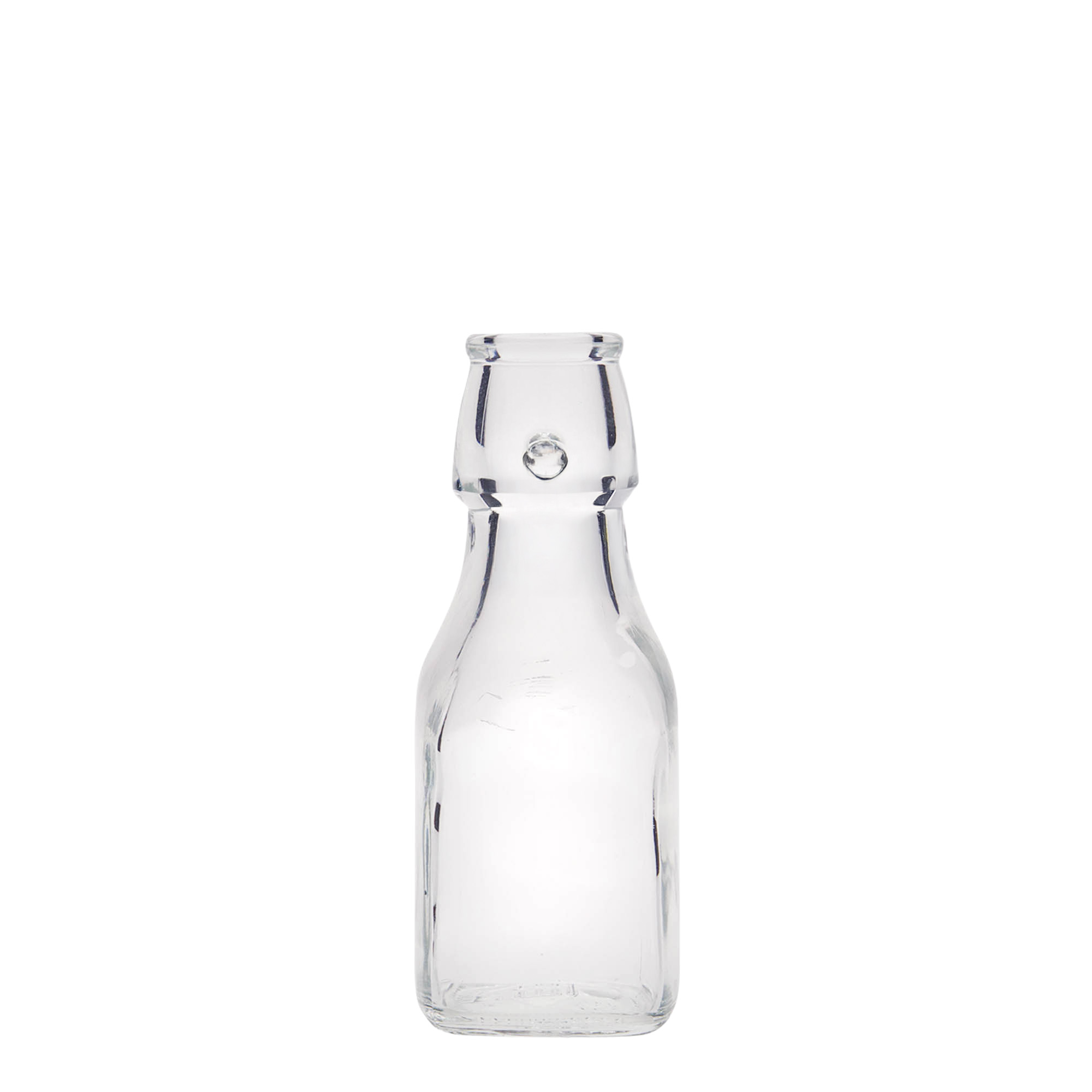 125 ml stiklinis buteliukas „Swing“, kvadratinis, anga: kablio uždarymas 125 ml stiklinis buteliukas „Swing“, kvadratinis, anga: kablio uždarymas