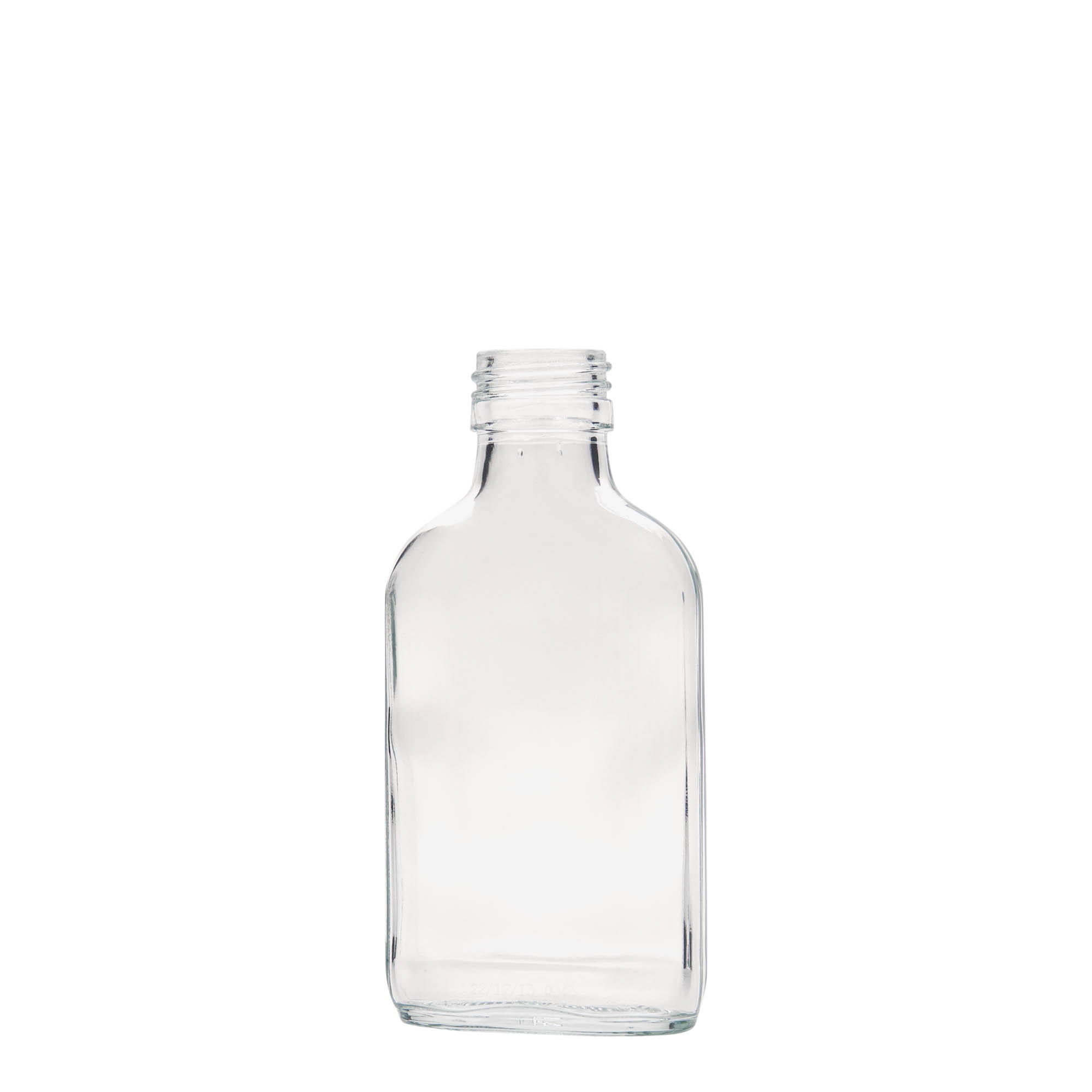 100 ml kišeninė buteliuko forma, stačiakampė, stiklas, anga: PP 28 100 ml kišeninė buteliuko forma, stačiakampė, stiklas, anga: PP 28