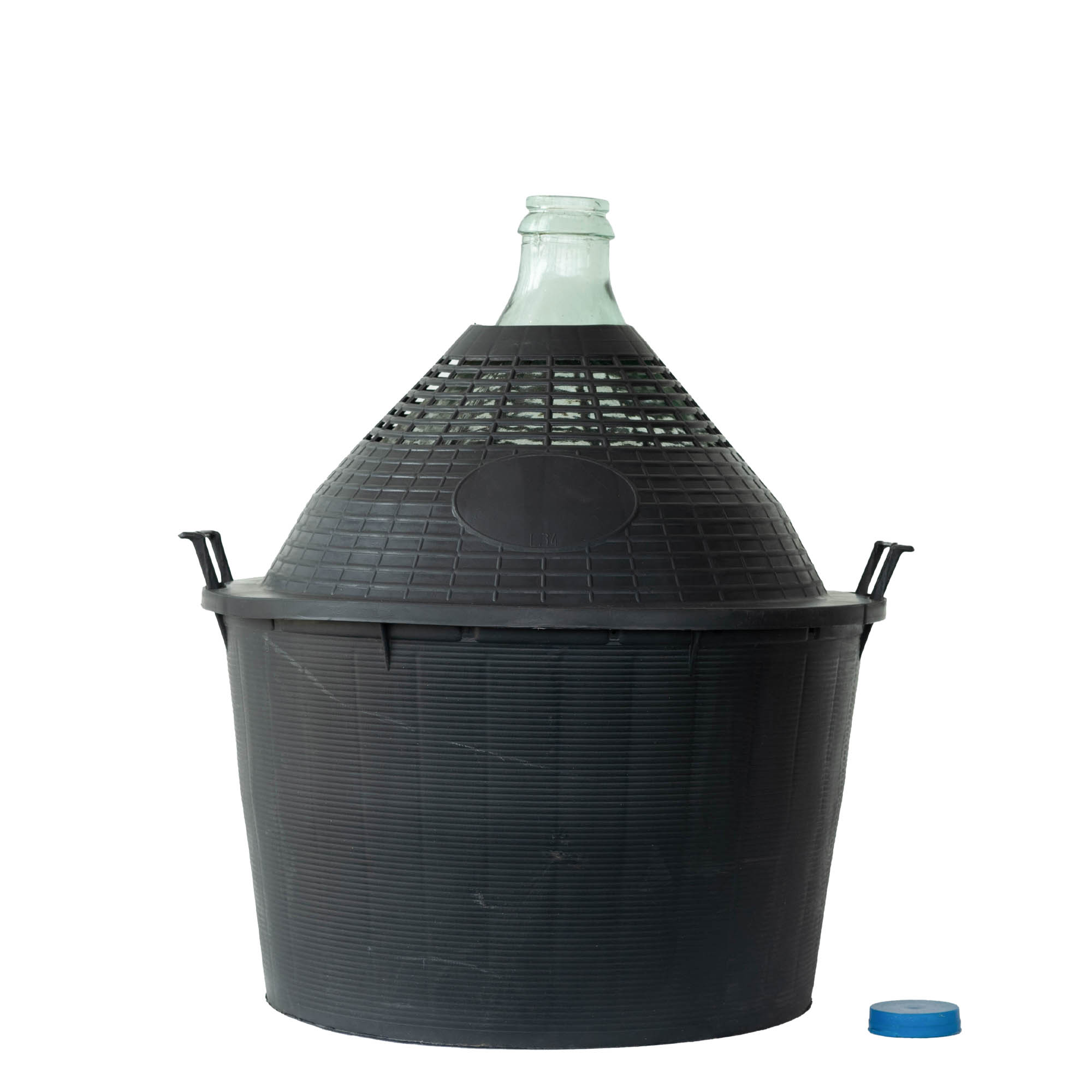 34 l baliono butelis su siaura kakleliu, stiklas, anga: užmaunamas dangtelis