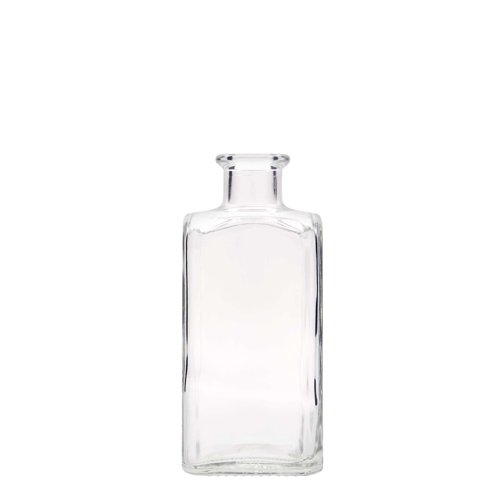 250 ml stiklinis butelis „Apotheker Carré“, kvadratinis, anga: kamštis