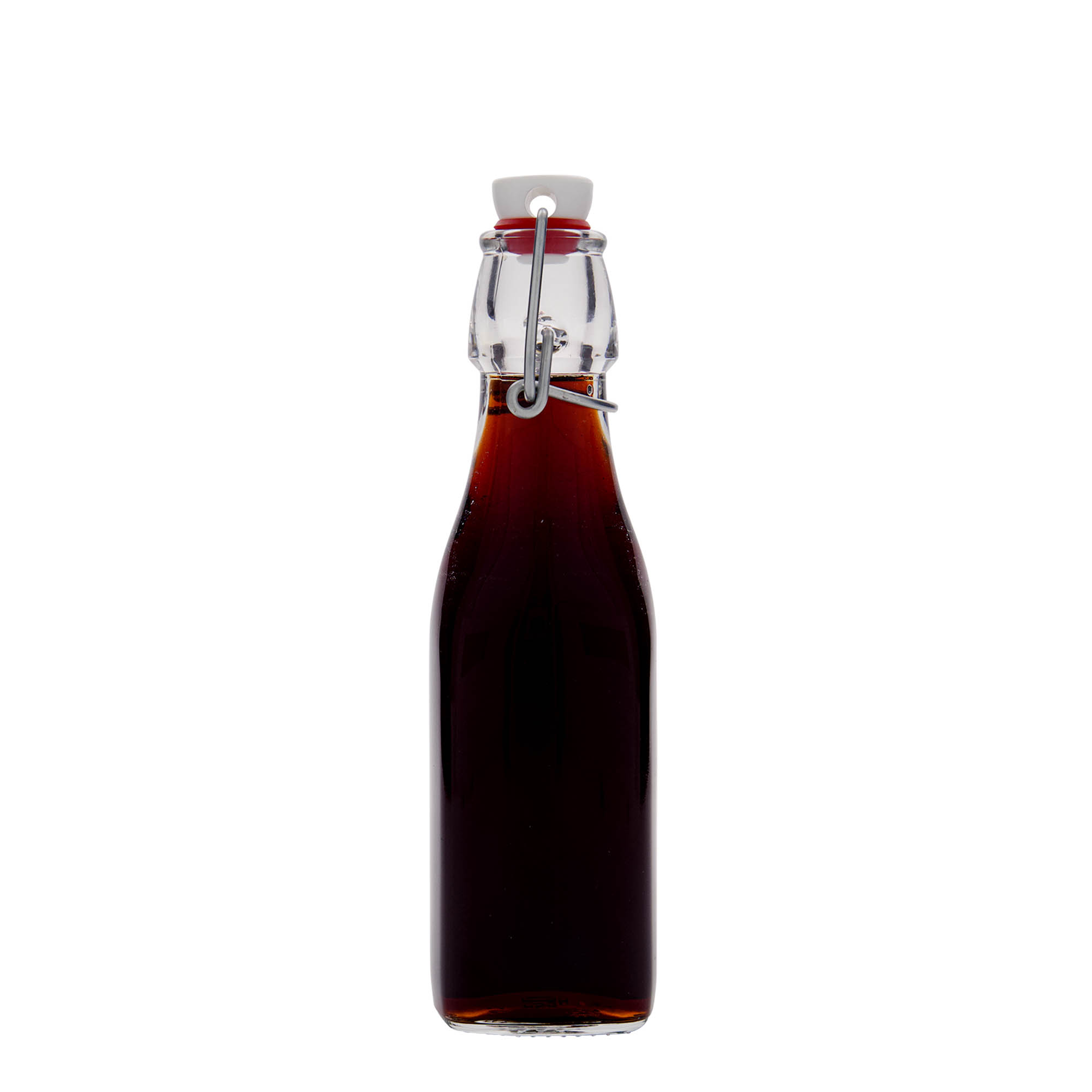 250 ml stiklinis butelis „Swing“, kvadratinis, anga: užsegamas užraktu 250 ml stiklinis butelis „Swing“, kvadratinis, anga: užsegamas užraktu