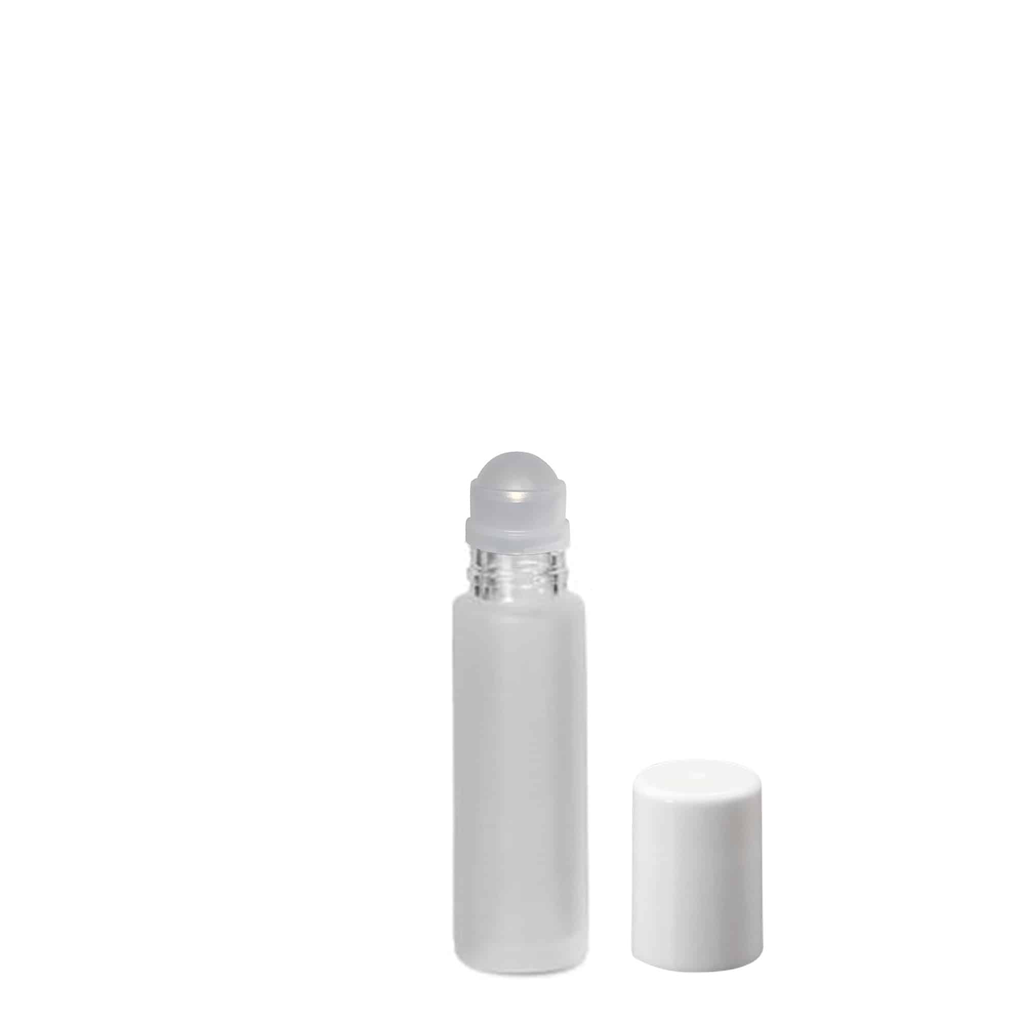 10 ml rutulinis buteliukas, stiklas, matinė, anga: sraigtinis kamštis