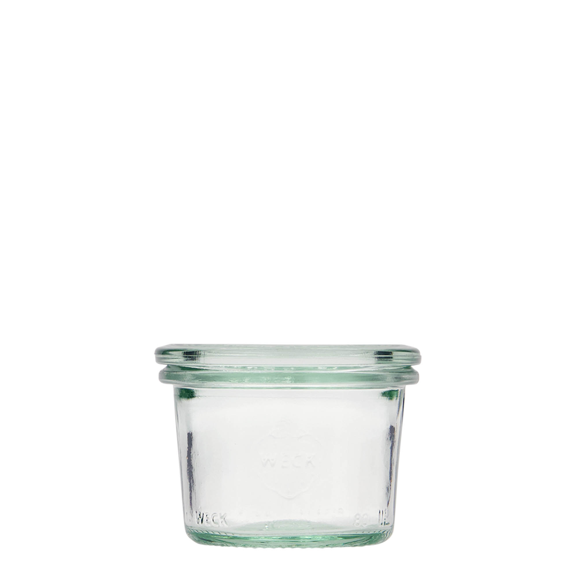 80 ml WECK stiklainis su užsukamu dangteliu, burnos forma: apvali kraštinė 80 ml WECK stiklainis su užsukamu dangteliu, burnos forma: apvali kraštinė