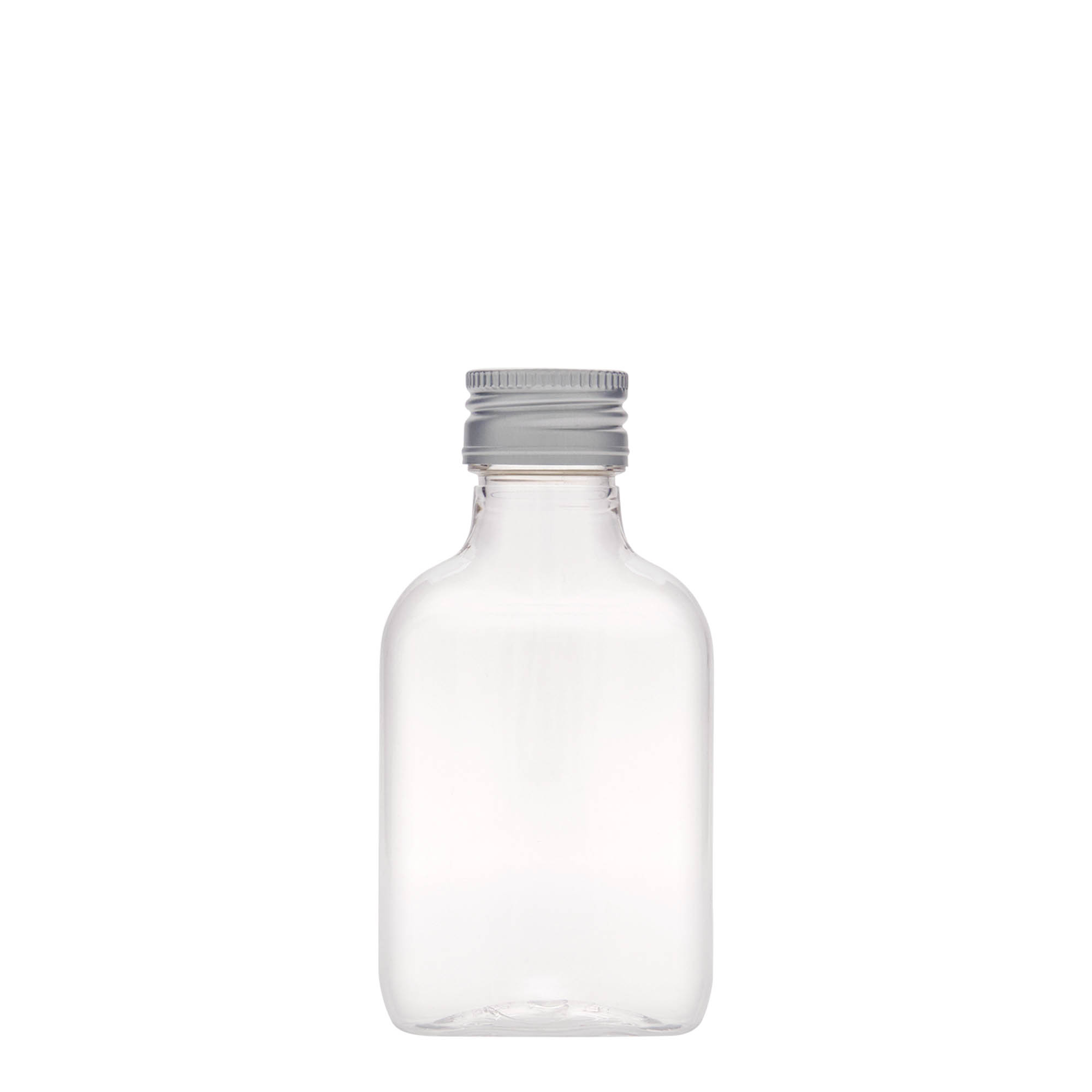 100 ml kišeninė buteliukė, ovali, PET plastikas, burna: PP 28 100 ml kišeninė buteliukė, ovali, PET plastikas, burna: PP 28