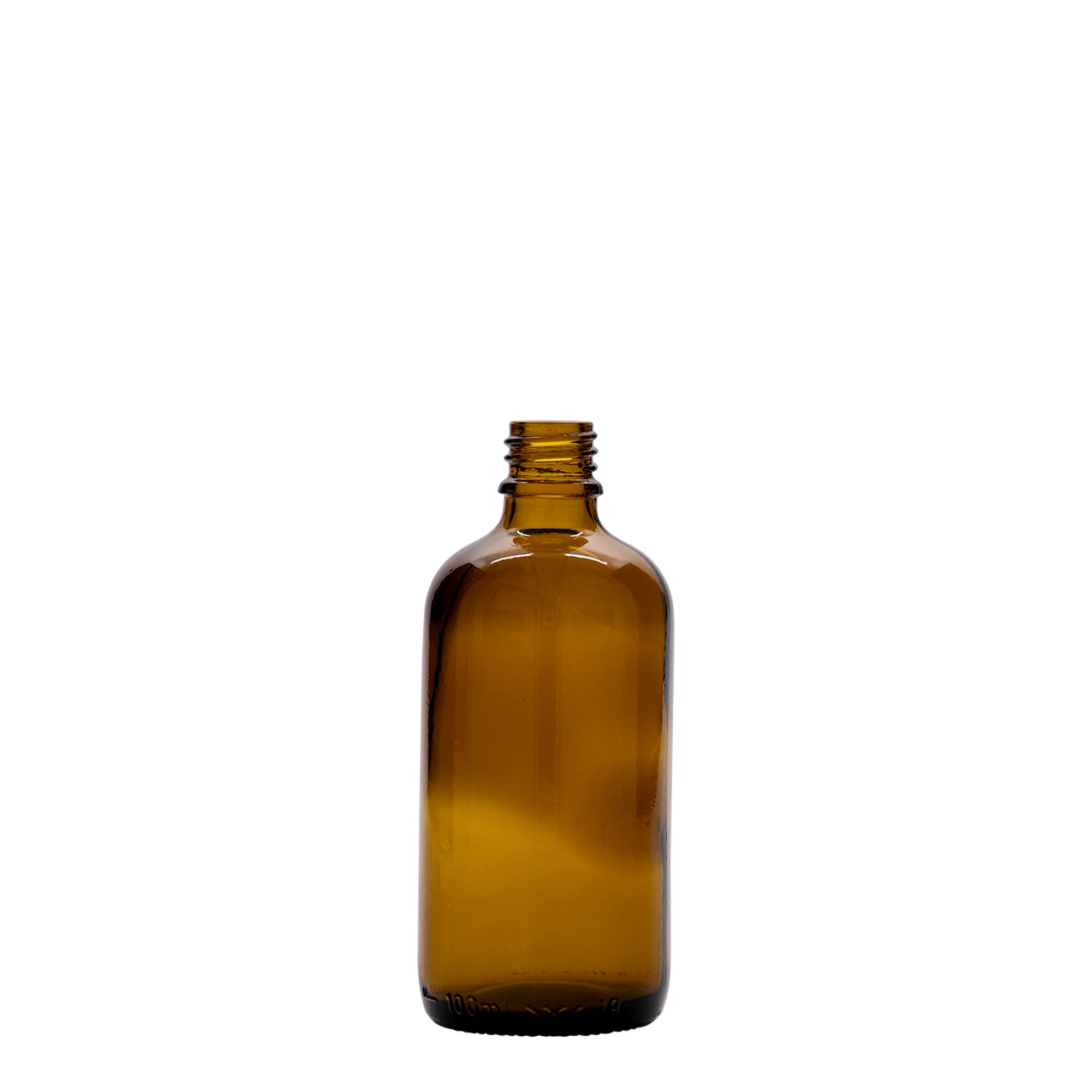 100 ml medicininis buteliukas, stiklinis, rudas, anga: DIN 18