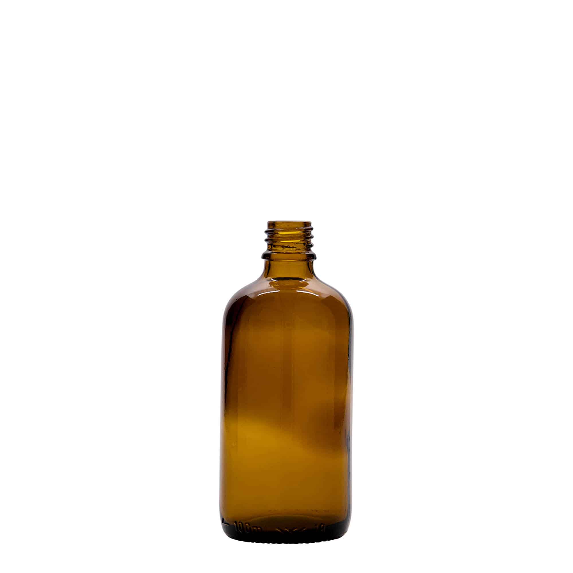 100 ml medicininis buteliukas, stiklinis, rudas, anga: DIN 18