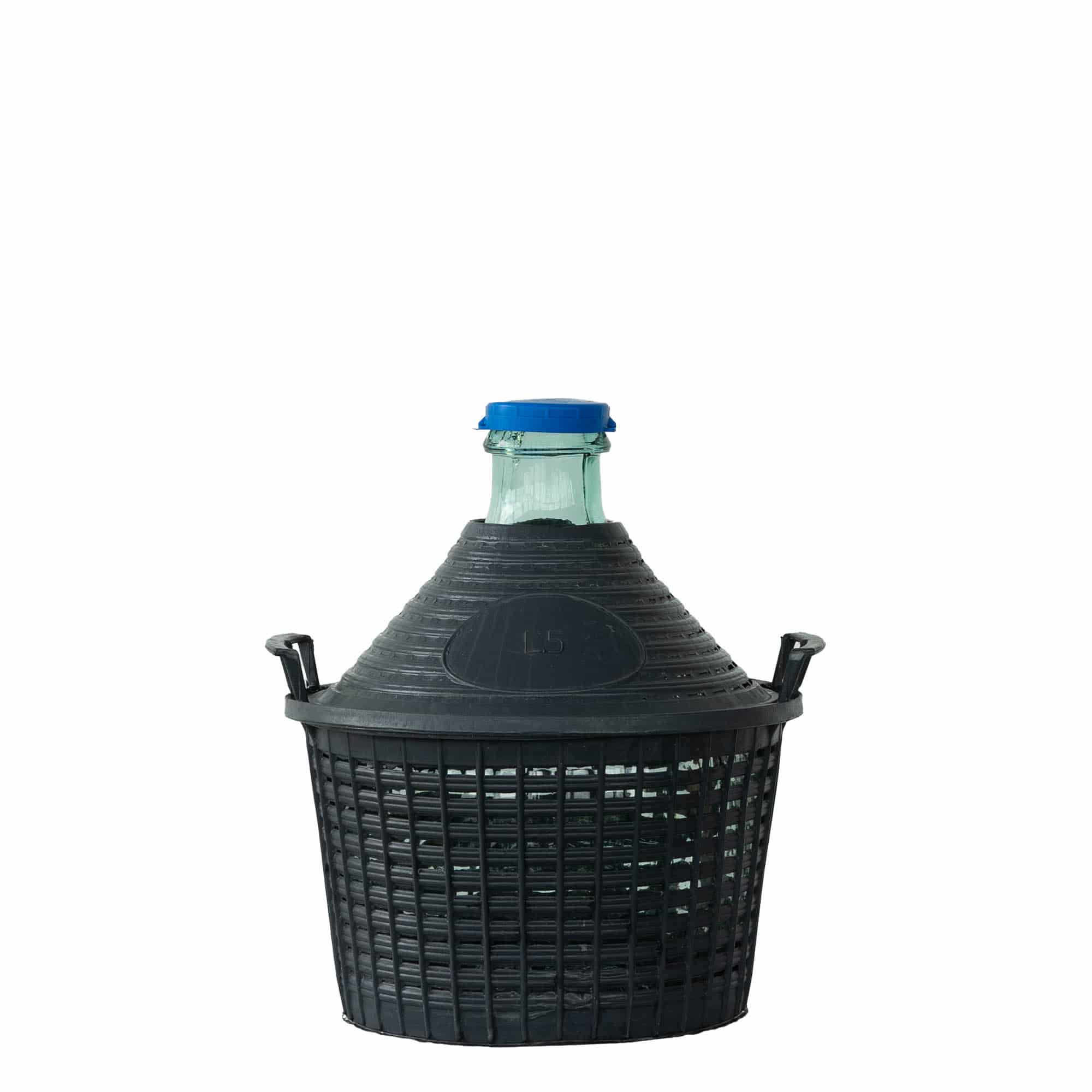 5 l balioninė butelė su siauru kakleliu, stiklas, anga: užlenkiamas dangtelis