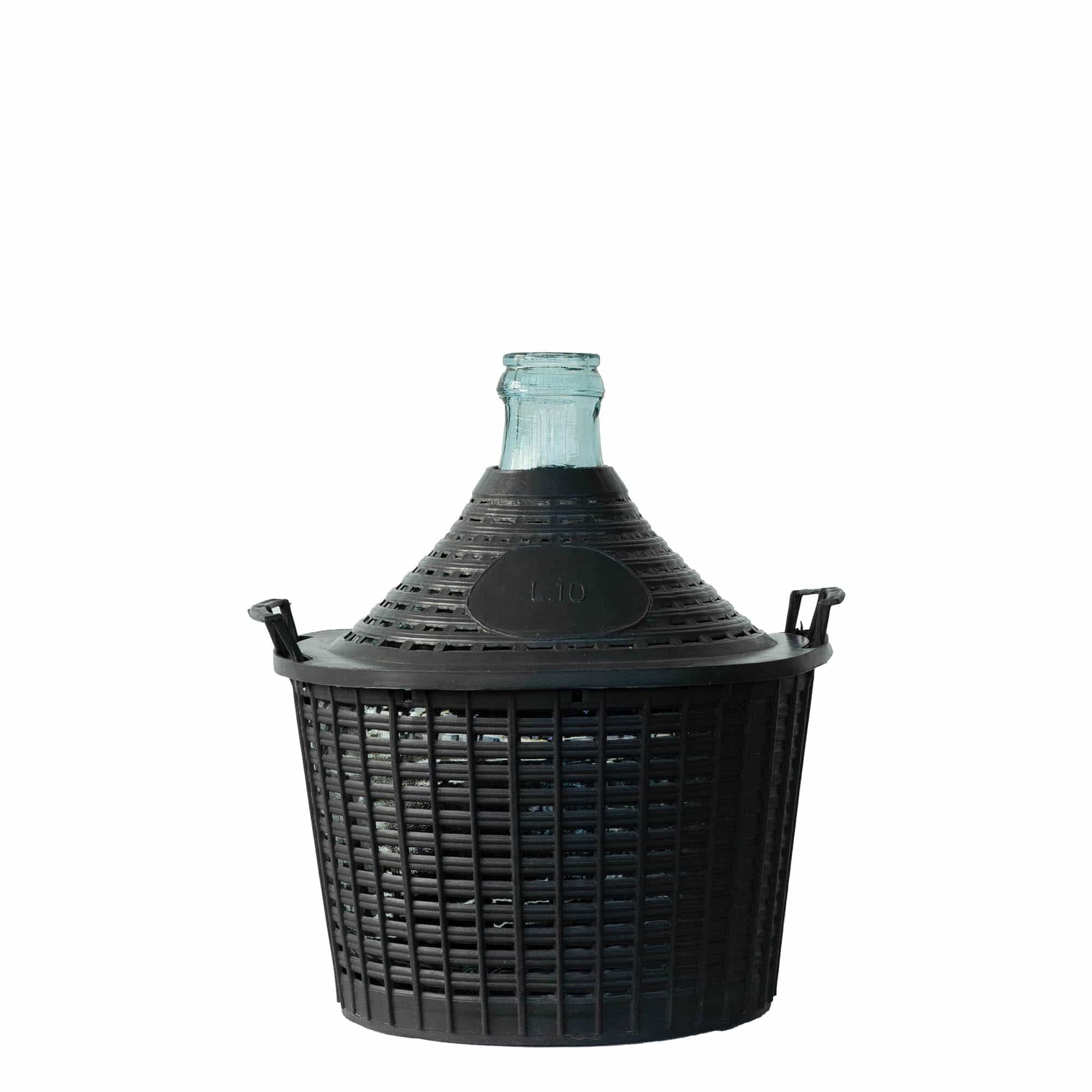 10 l balioninė talpa su siauru kaklu, stiklas, anga: uždengiamas dangtelis