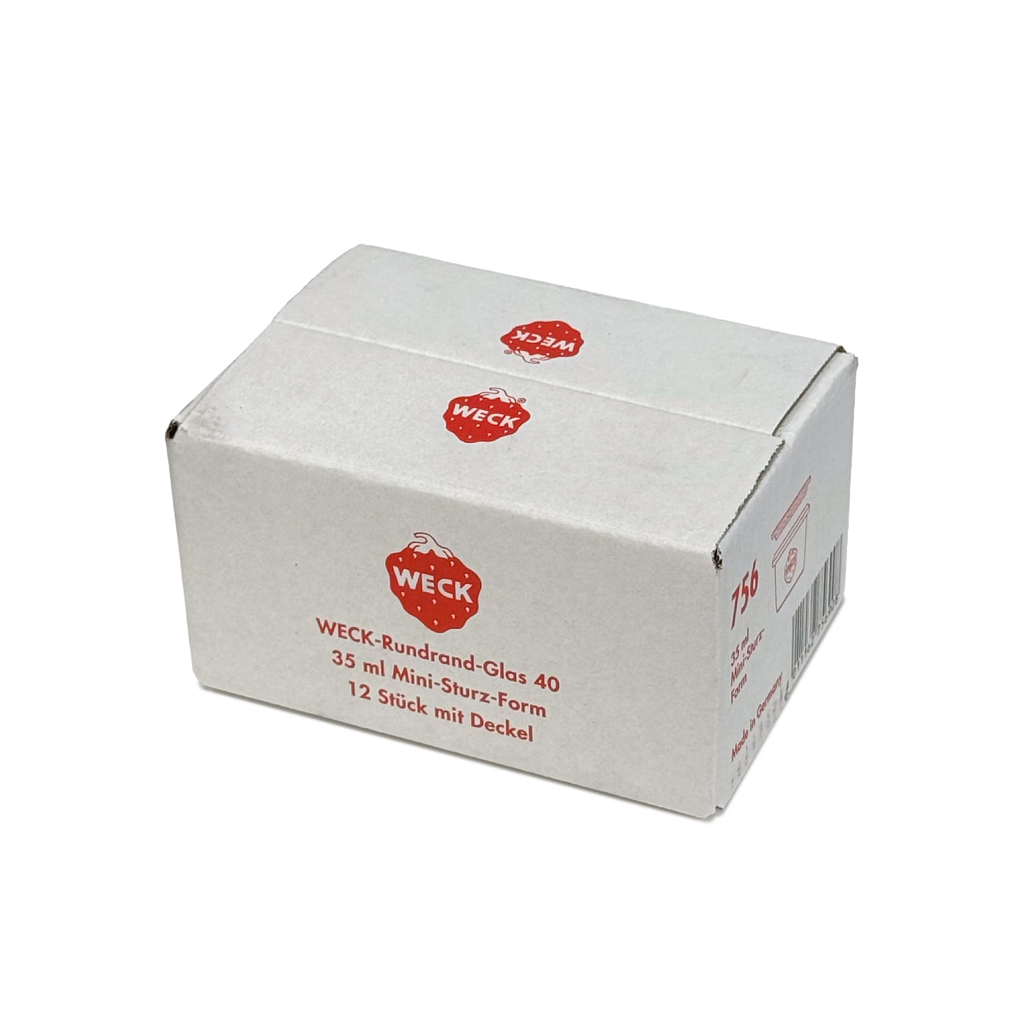 12x 35 ml WECK-stiklainis su plačiu burnu su stiklo dangteliu RR 40