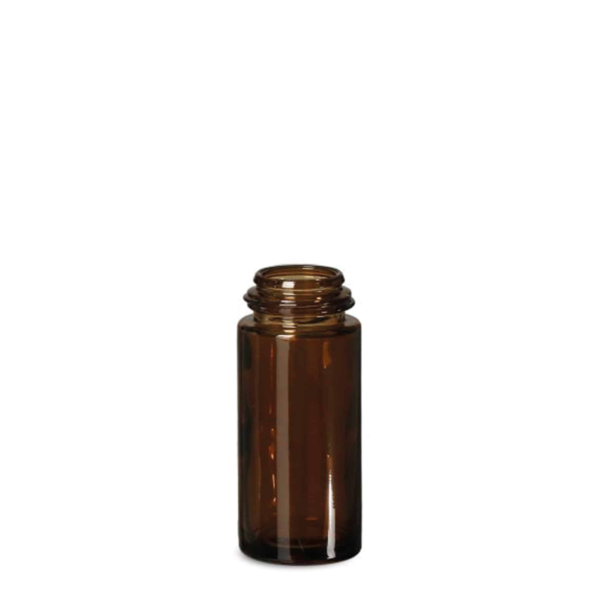 50 ml ritininis buteliukas, stiklinis, rudas, anga: srieginis uždarymas