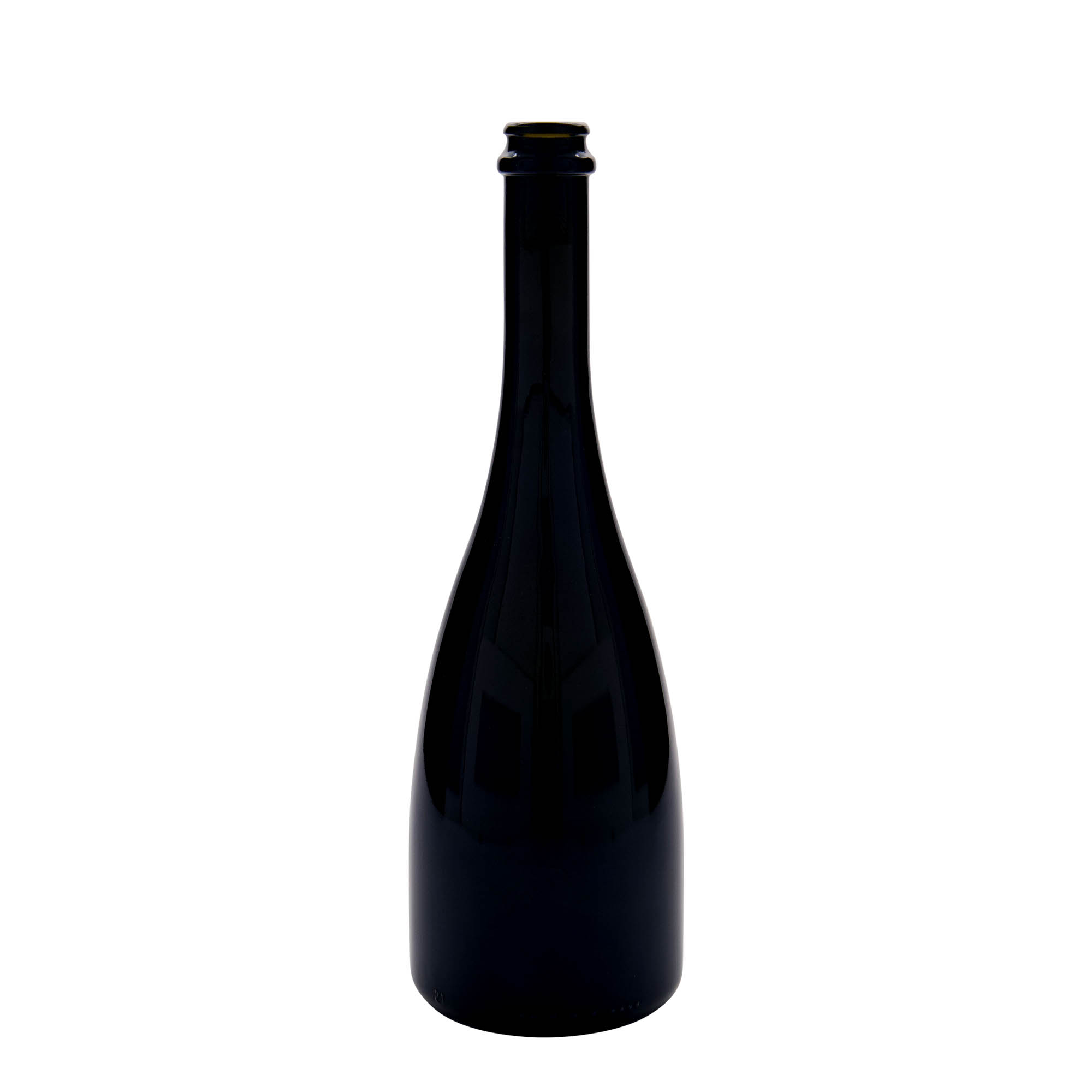 750 ml alaus / putojančio vyno butelis „Tosca“, stiklas, antikinė žalia, kamštis: kronkorken