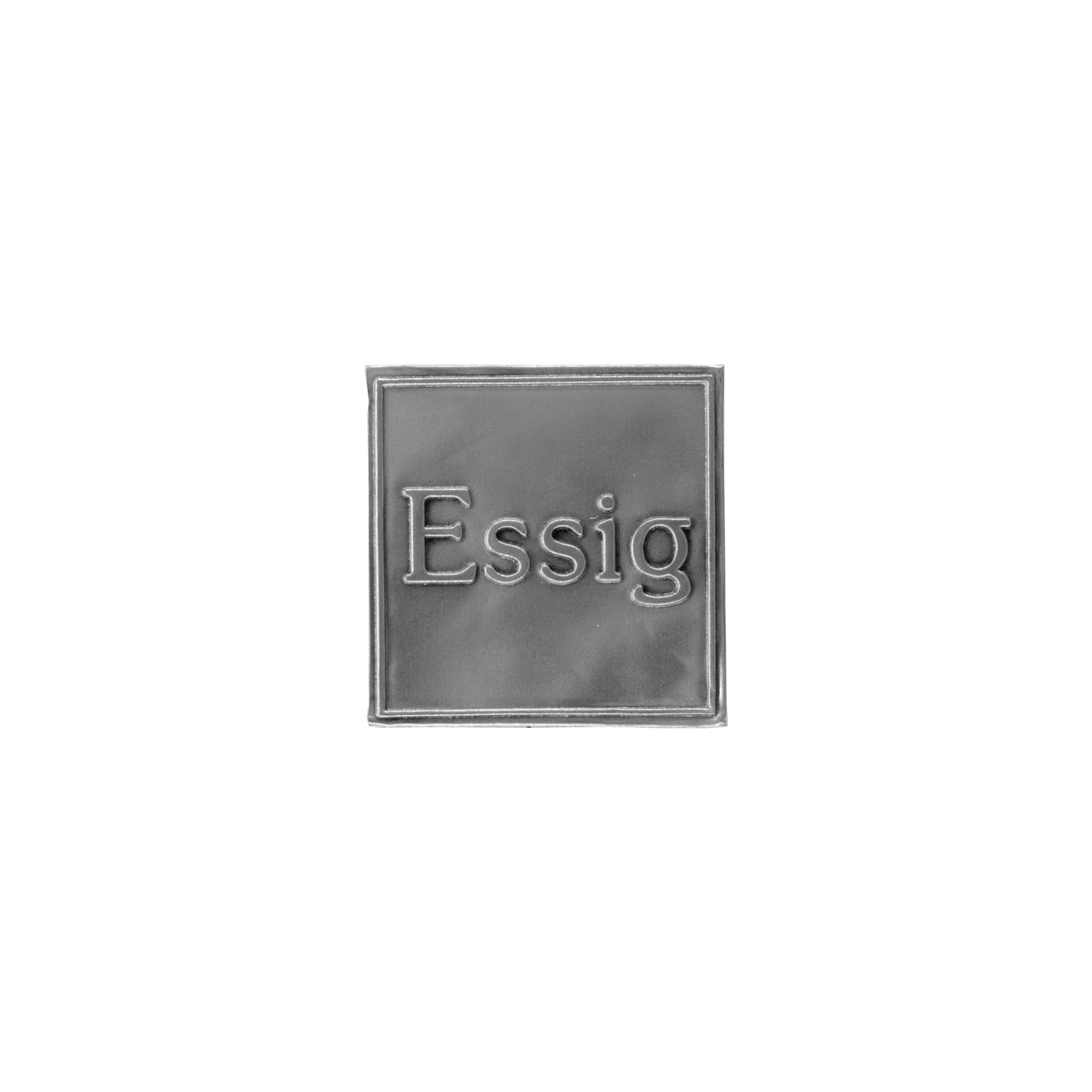 Švino etiketė „Actas“, kvadratinė, metalinė, sidabrinė Švino etiketė „Actas“, kvadratinė, metalinė, sidabrinė