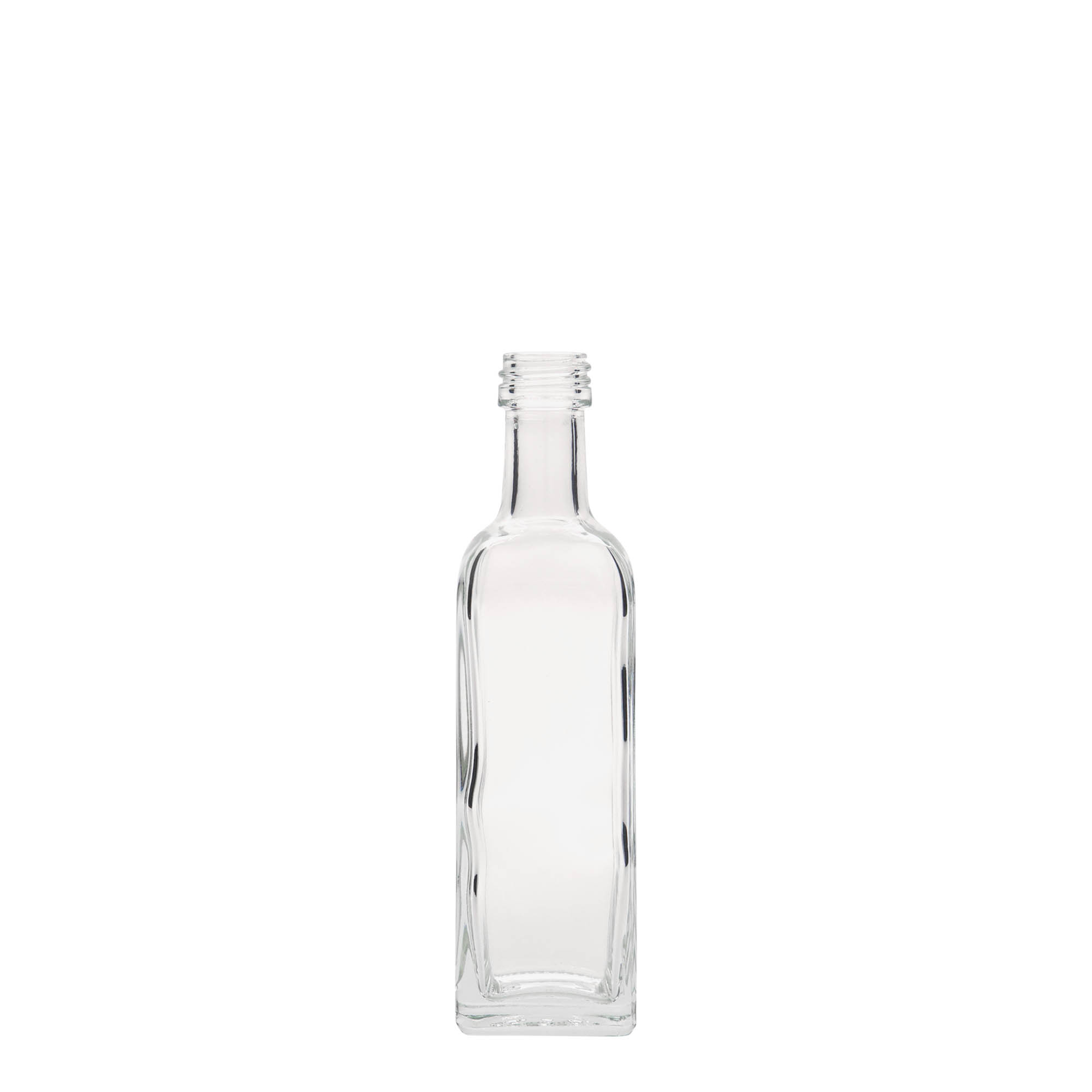 60 ml stiklinis buteliukas „Marasca“, kvadratinis, anga: PP 18