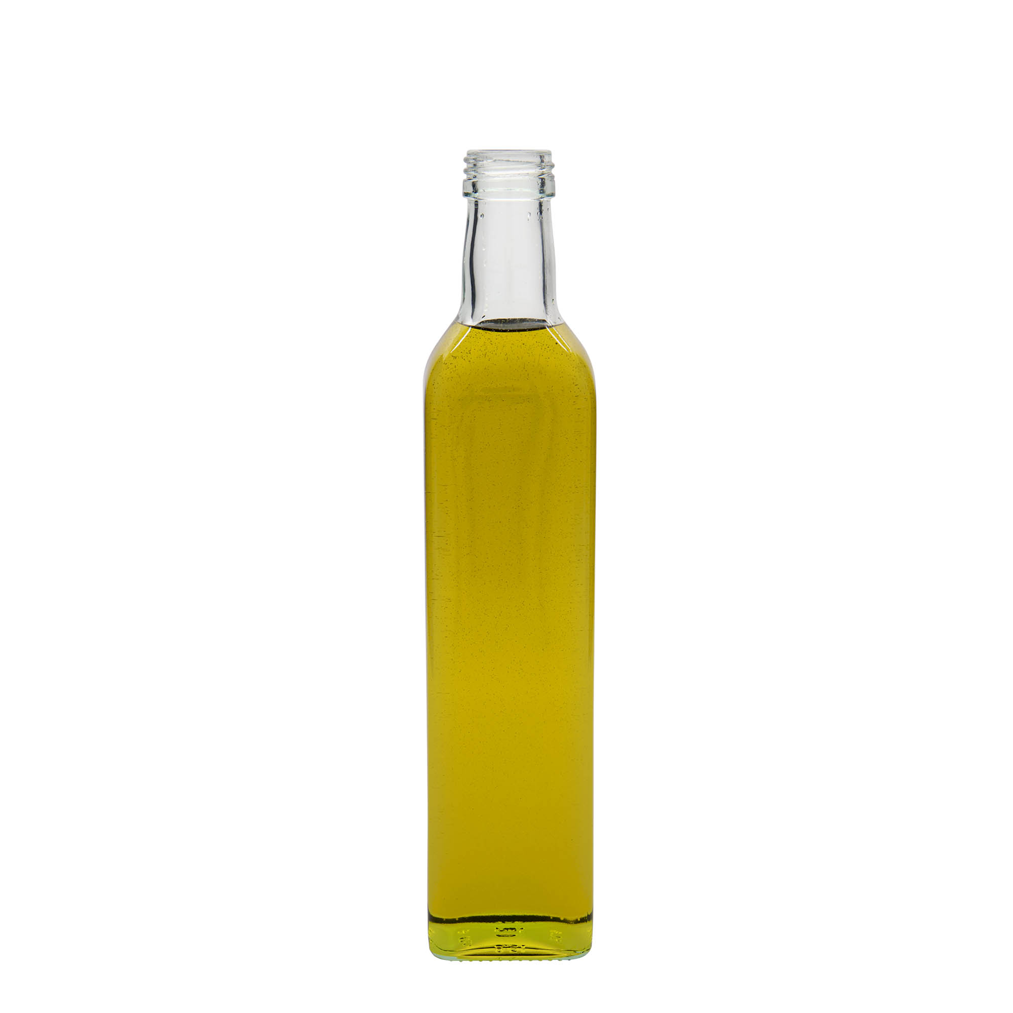 500 ml stiklinis butelis „Marasca“, kvadratinis, anga: PP 31,5