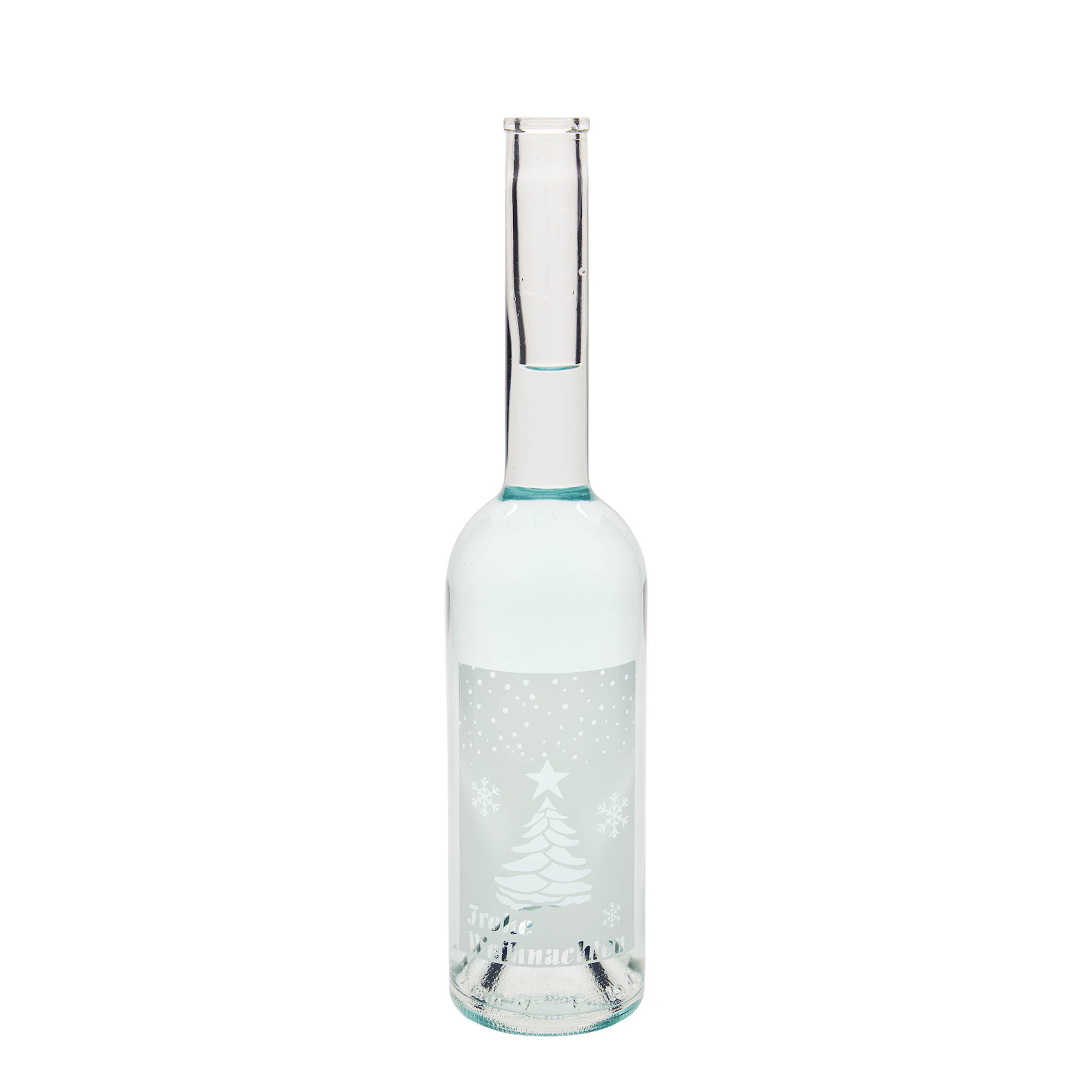 500 ml stiklinis butelis „Opera“, motyvas: Balta Kalėdos, kamštis: kamštis