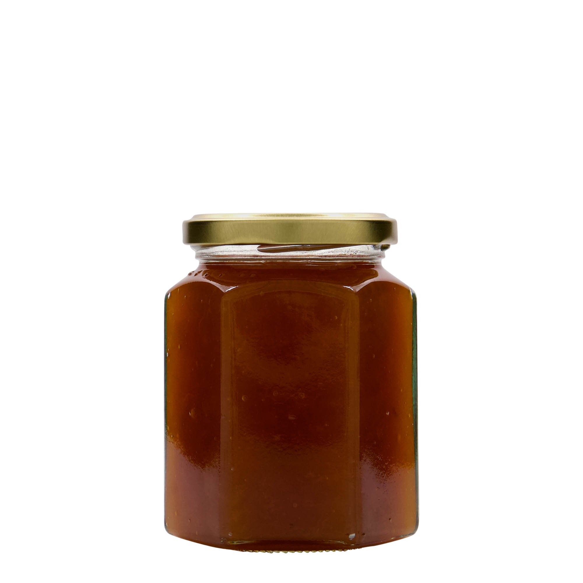 288 ml šešiakampis stiklainis, anga: sukamas dangtelis (TO 63)