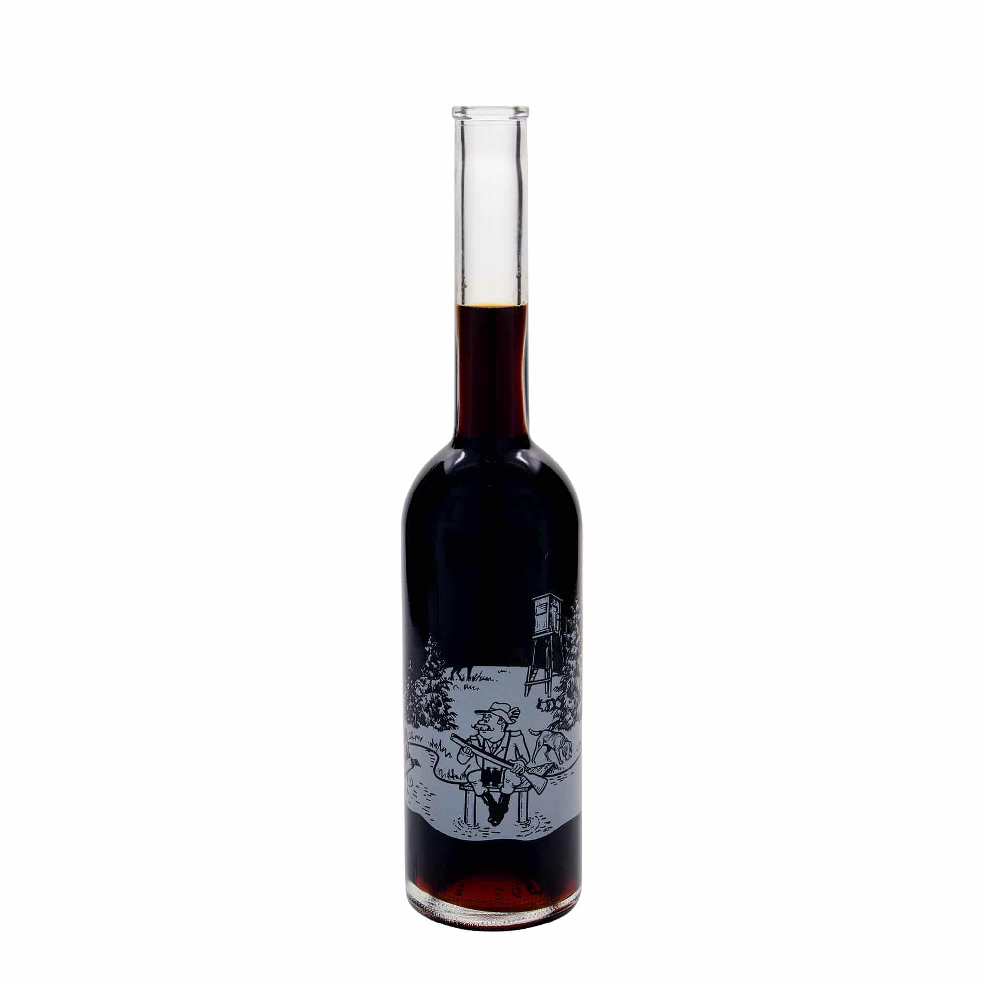 500 ml stiklinis butelis „Opera“, motyvas: medžiotojas, anga: kamštis