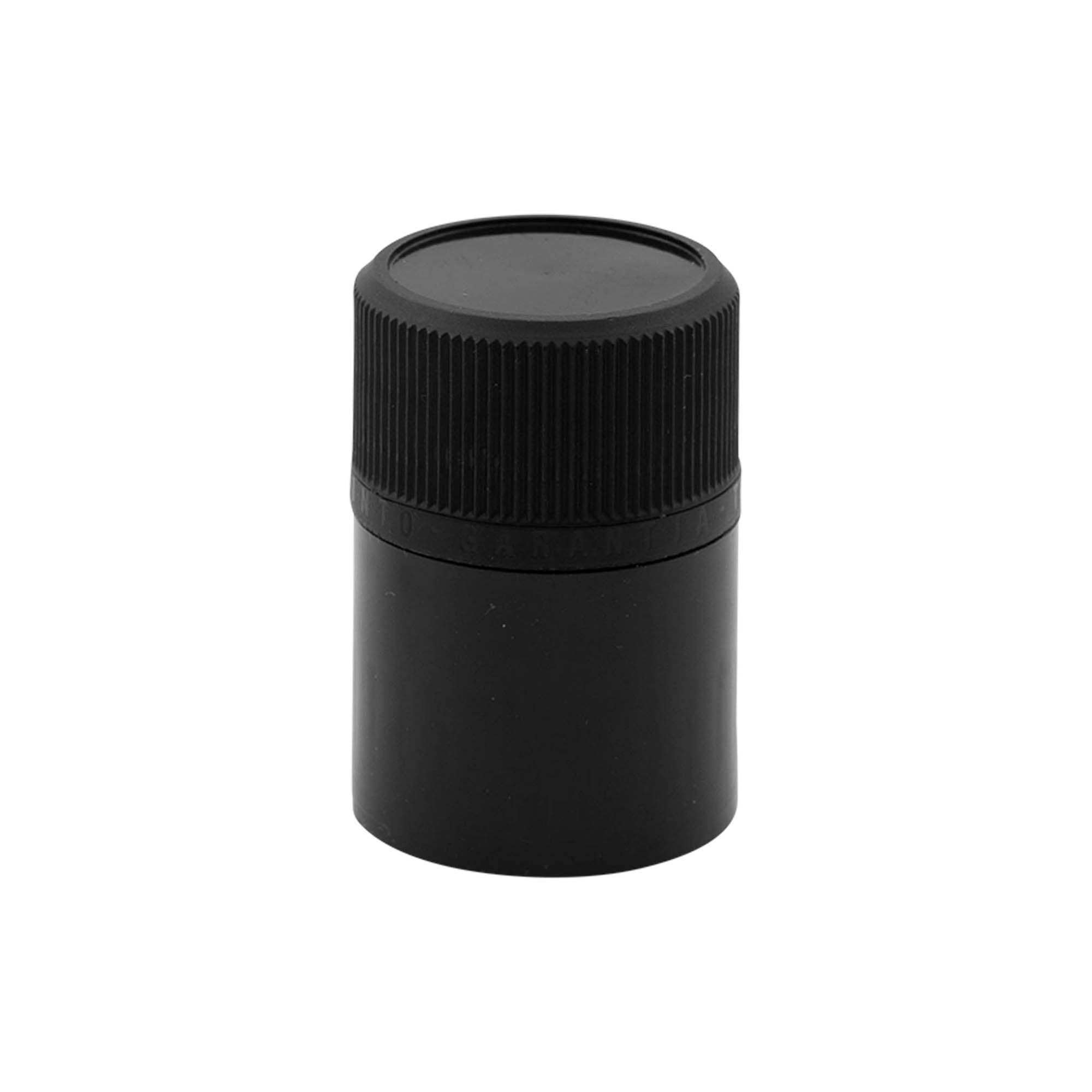 DOP originalumo uždarymas su išpylimo anga, PE plastikas, juodas