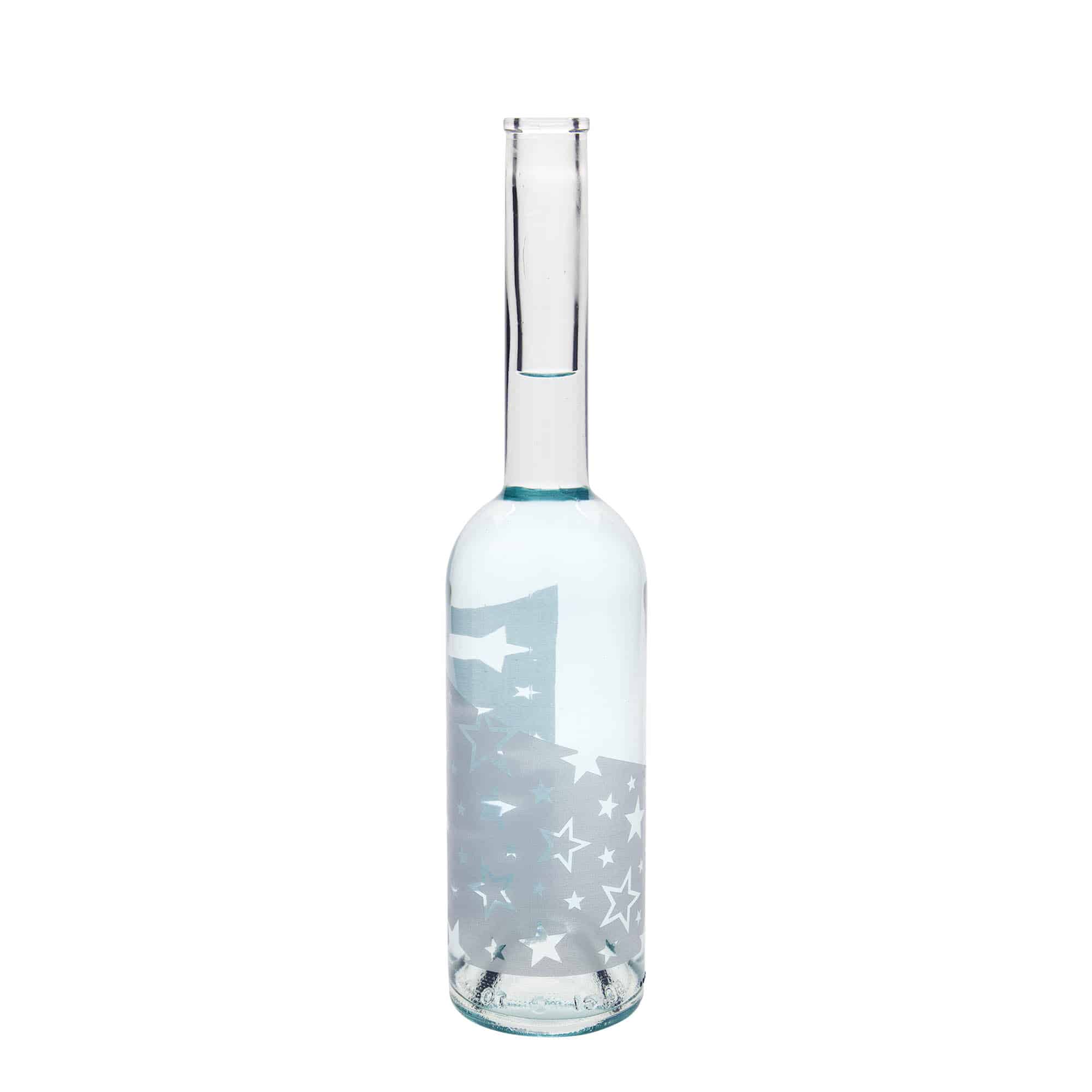 500 ml stiklinis butelis „Opera“, motyvas: sidabrinės žvaigždės, kamštis: kamštis 500 ml stiklinis butelis „Opera“, motyvas: sidabrinės žvaigždės, kamštis: kamštis
