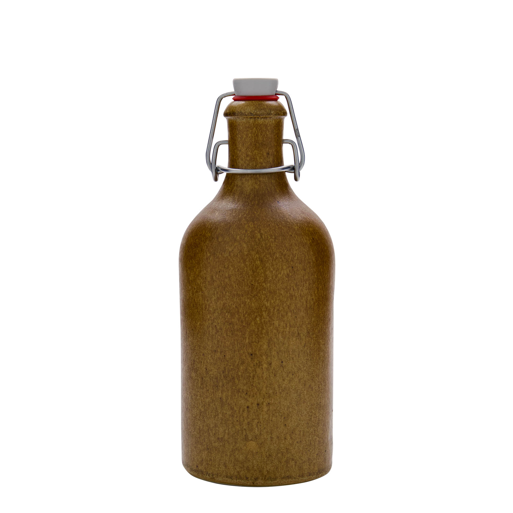 500 ml molinis ąsotis, keraminis, rudos spalvos kristalinis, burna: užsegamas lankeliu