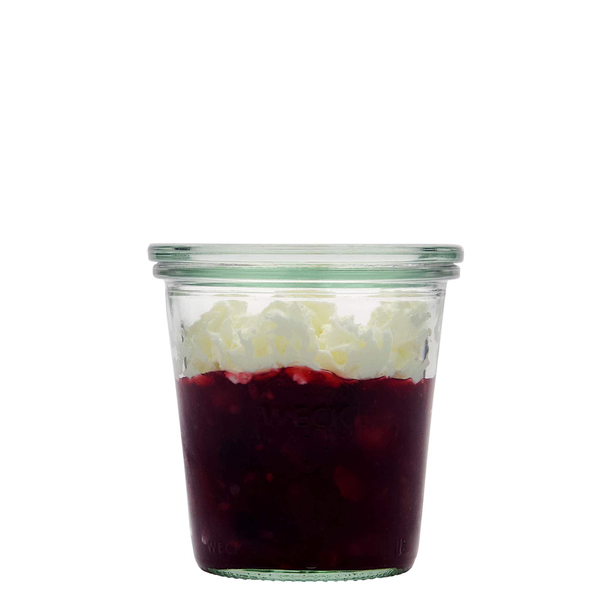 290 ml WECK stiklainis su užlenkiamu kraštu, burnos forma: apvali
