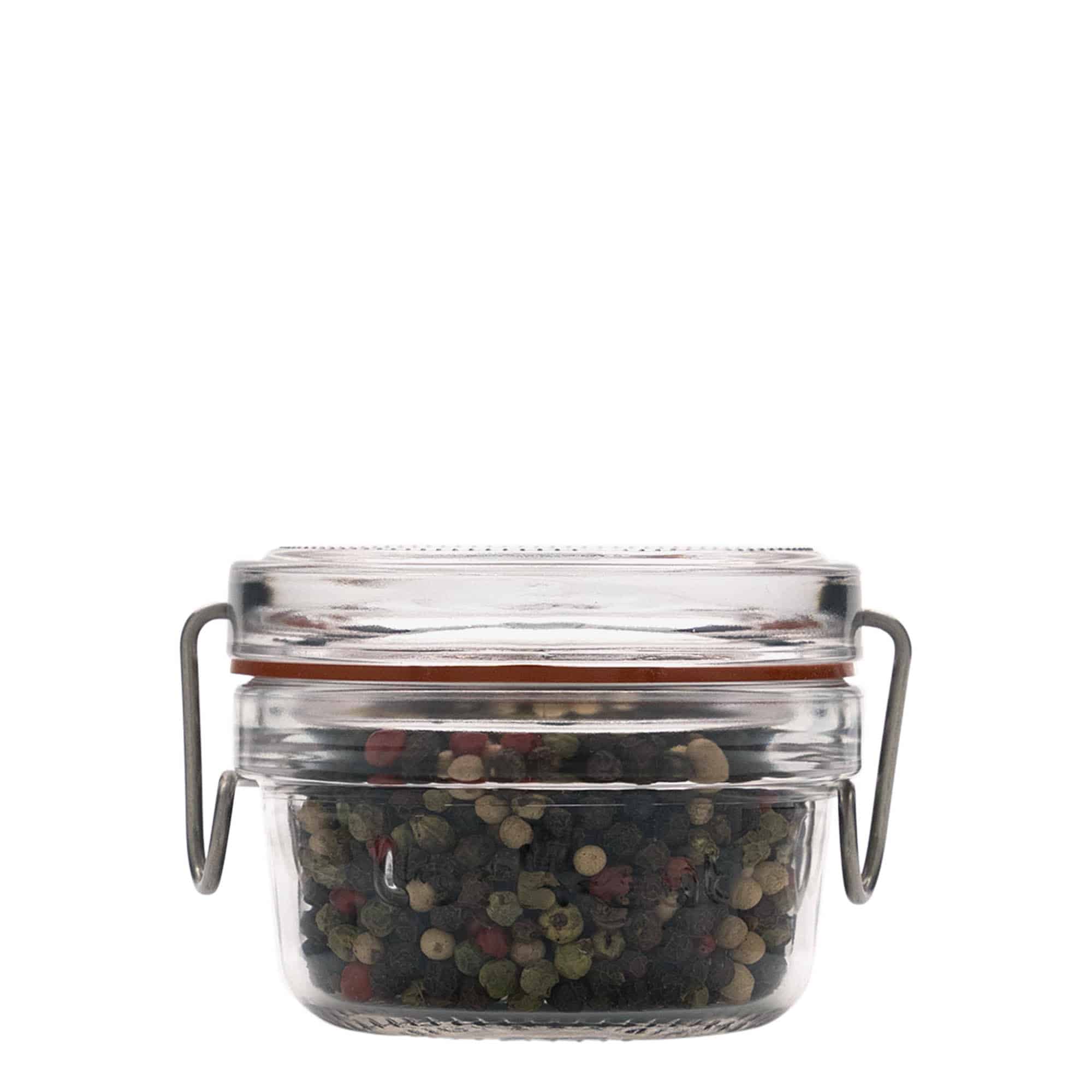 80 ml vielinio užsegimo stiklainis „Lock-Eat“, anga: vielinio užsegimo dangtelis 80 ml vielinio užsegimo stiklainis „Lock-Eat“, anga: vielinio užsegimo dangtelis