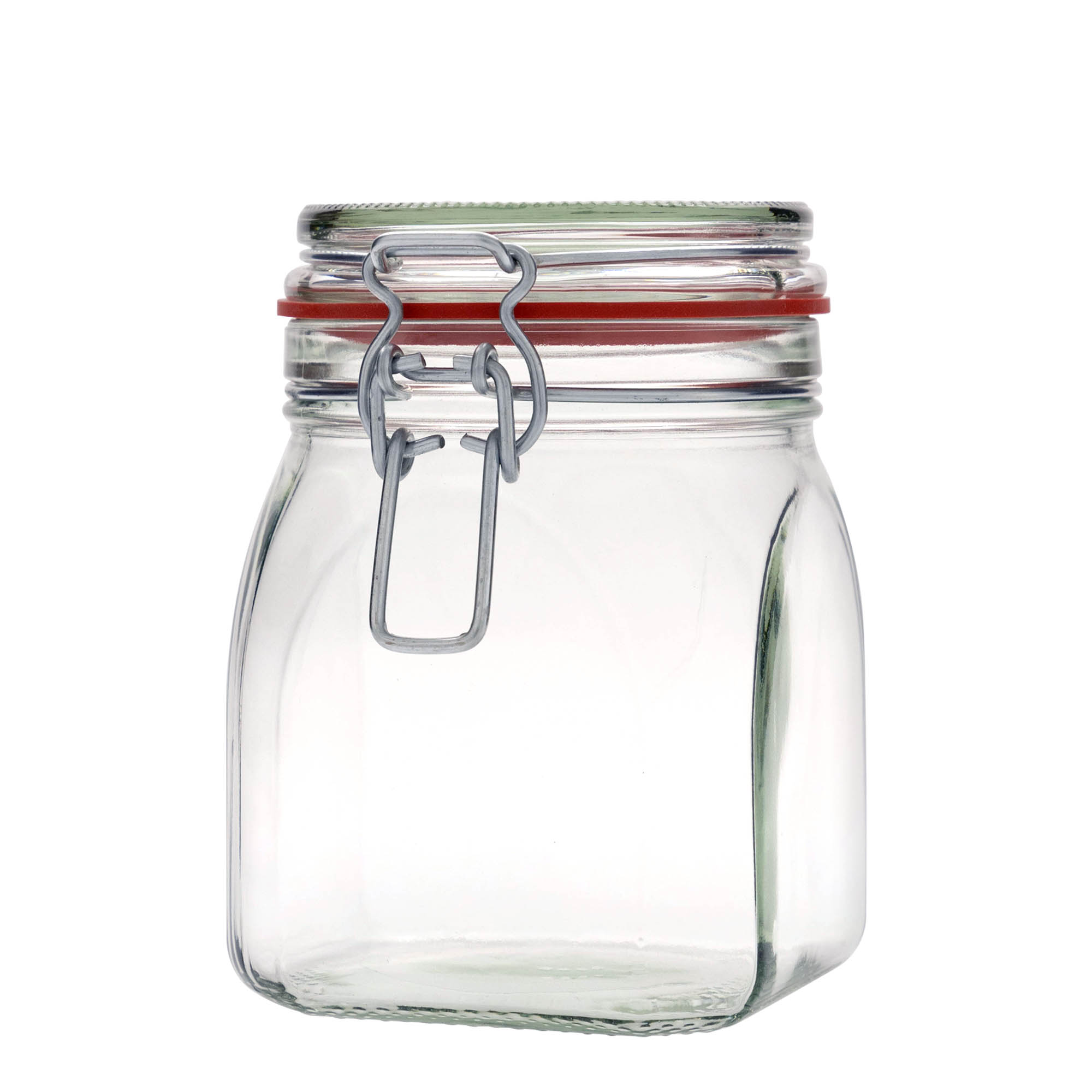 900 ml vielos užsegimo stiklainis, kvadratinis, anga: vielos užsegimas