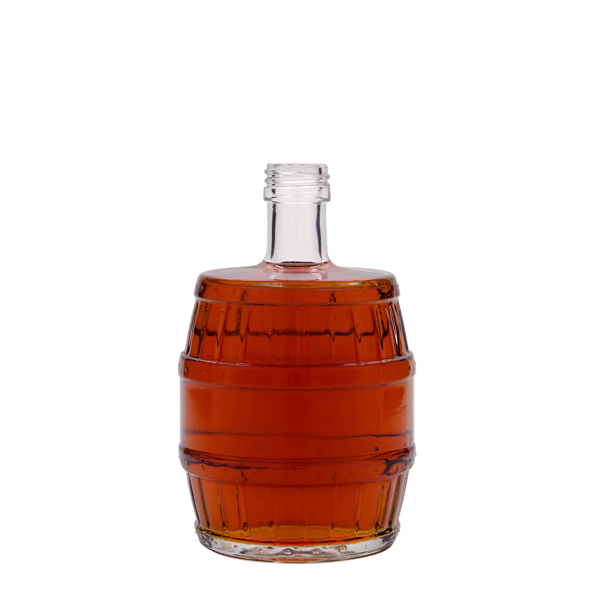 500 ml stiklinis butelis „Statinė“, burna: PP 28 500 ml stiklinis butelis „Statinė“, burna: PP 28