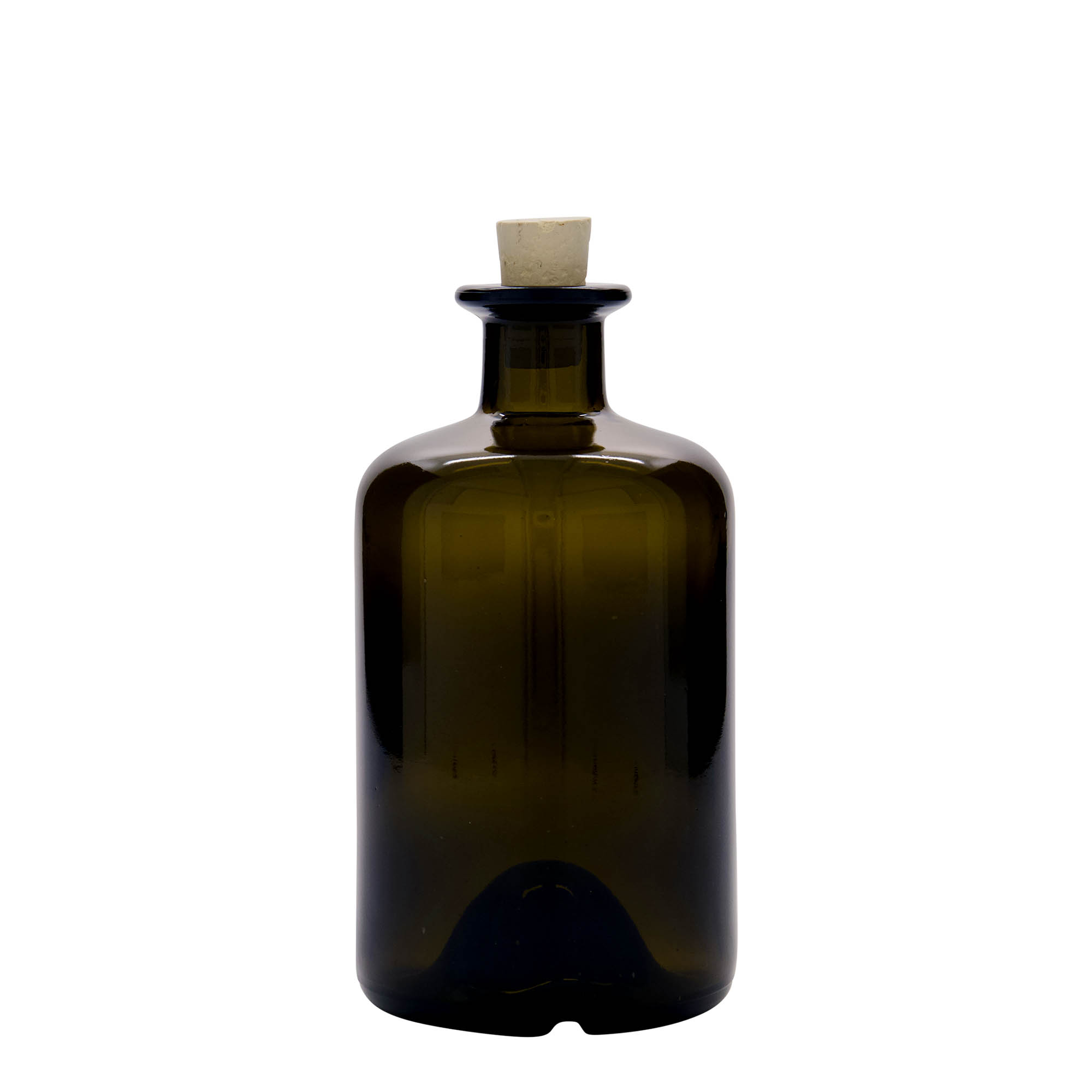 500 ml stiklinis vaistininko butelis, senovinės žalios spalvos, anga: kamštis 500 ml stiklinis vaistininko butelis, senovinės žalios spalvos, anga: kamštis