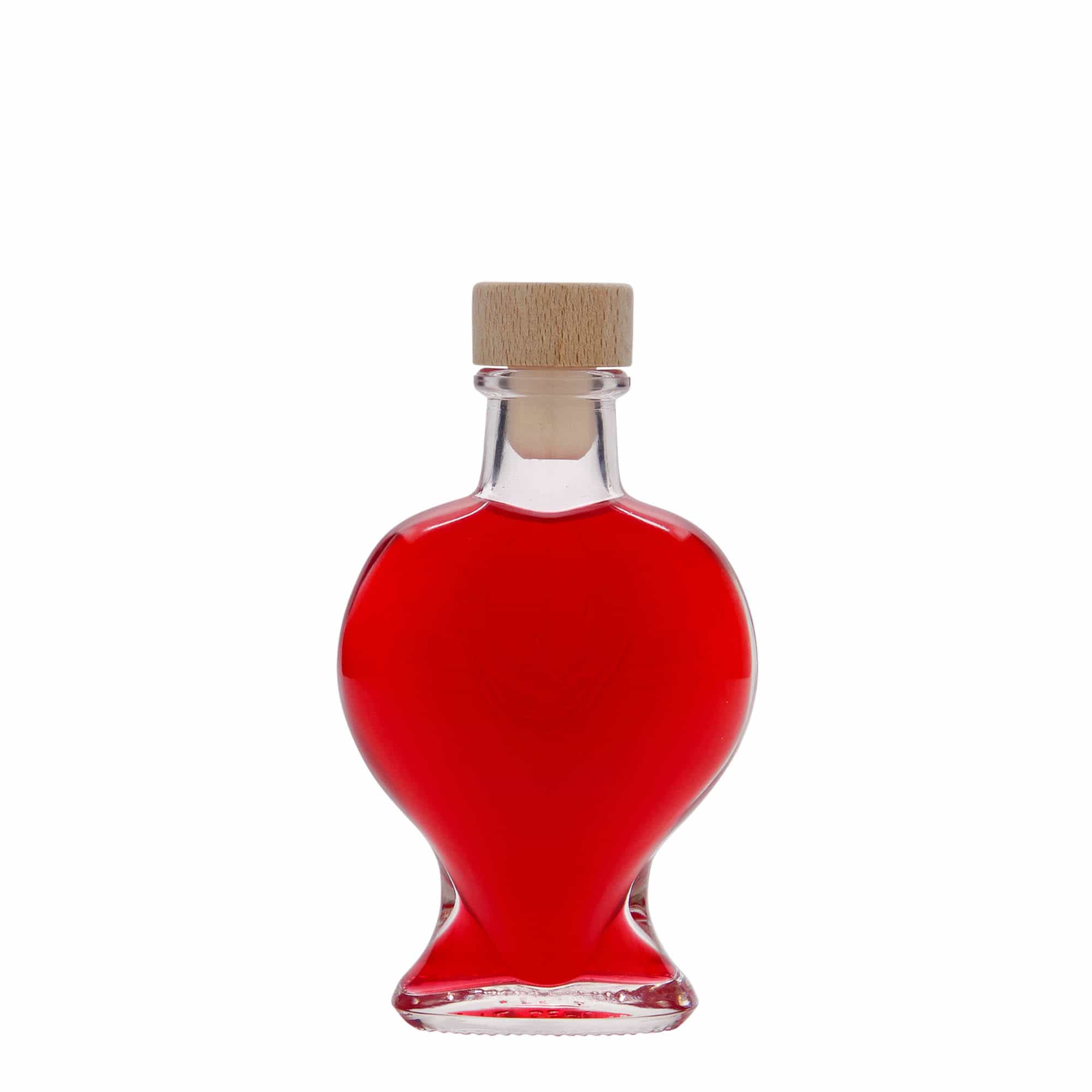 100 ml stiklinis buteliukas „Širdis“, kamštis: kamštis
