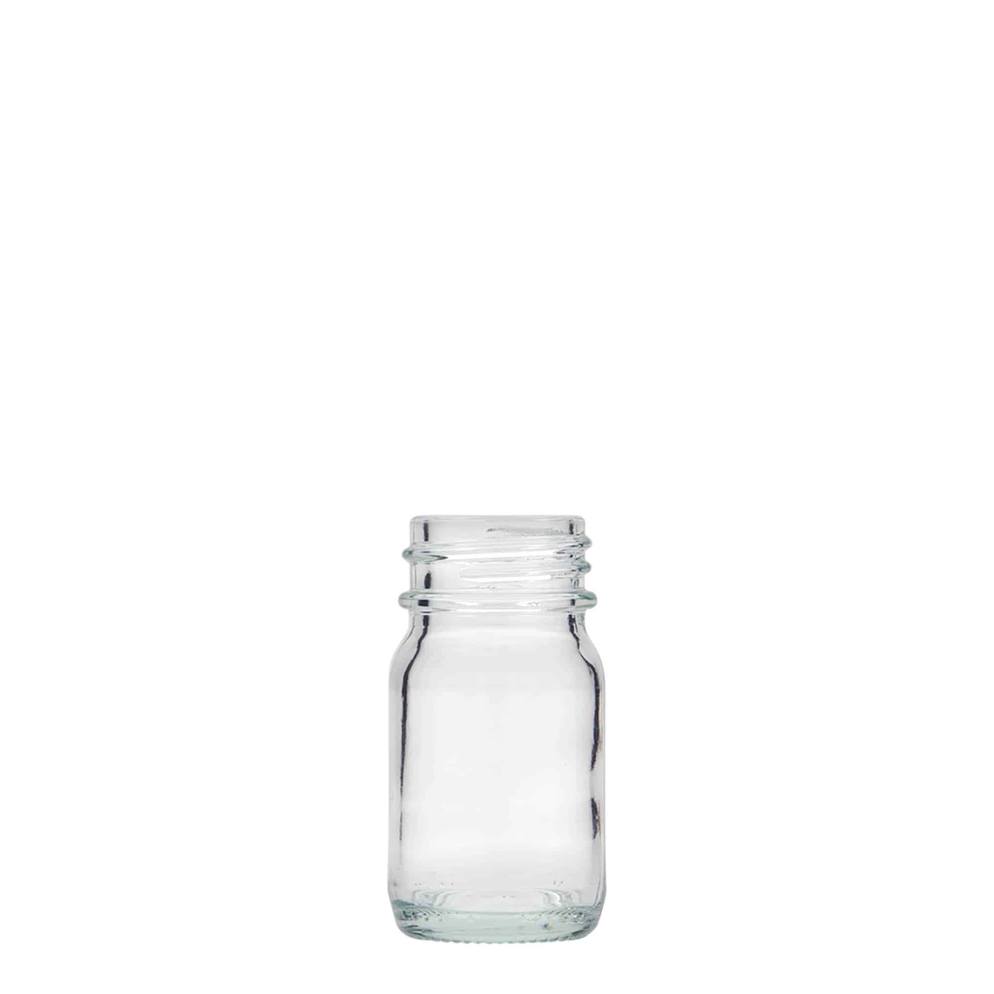 30 ml plataus kaklo stiklainis, anga: DIN 32