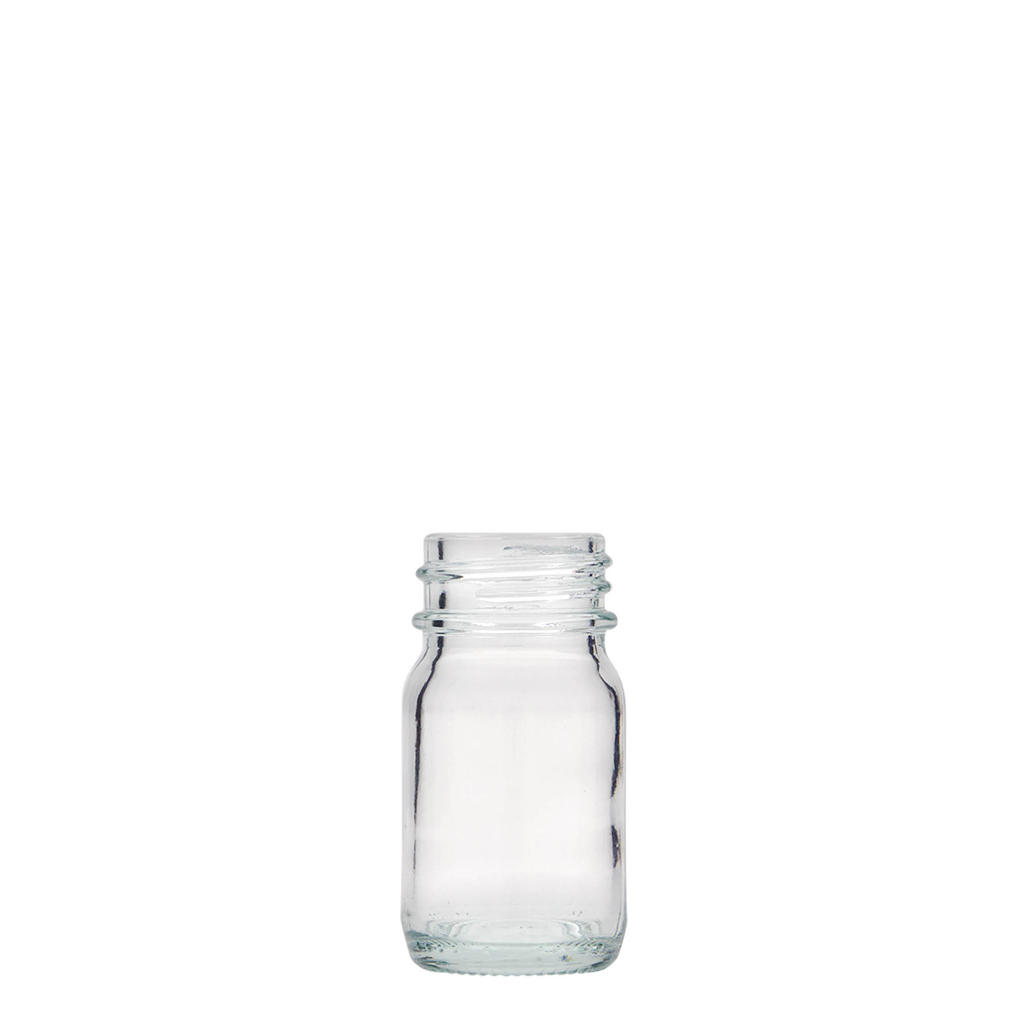30 ml plataus kaklo stiklainis, anga: DIN 32