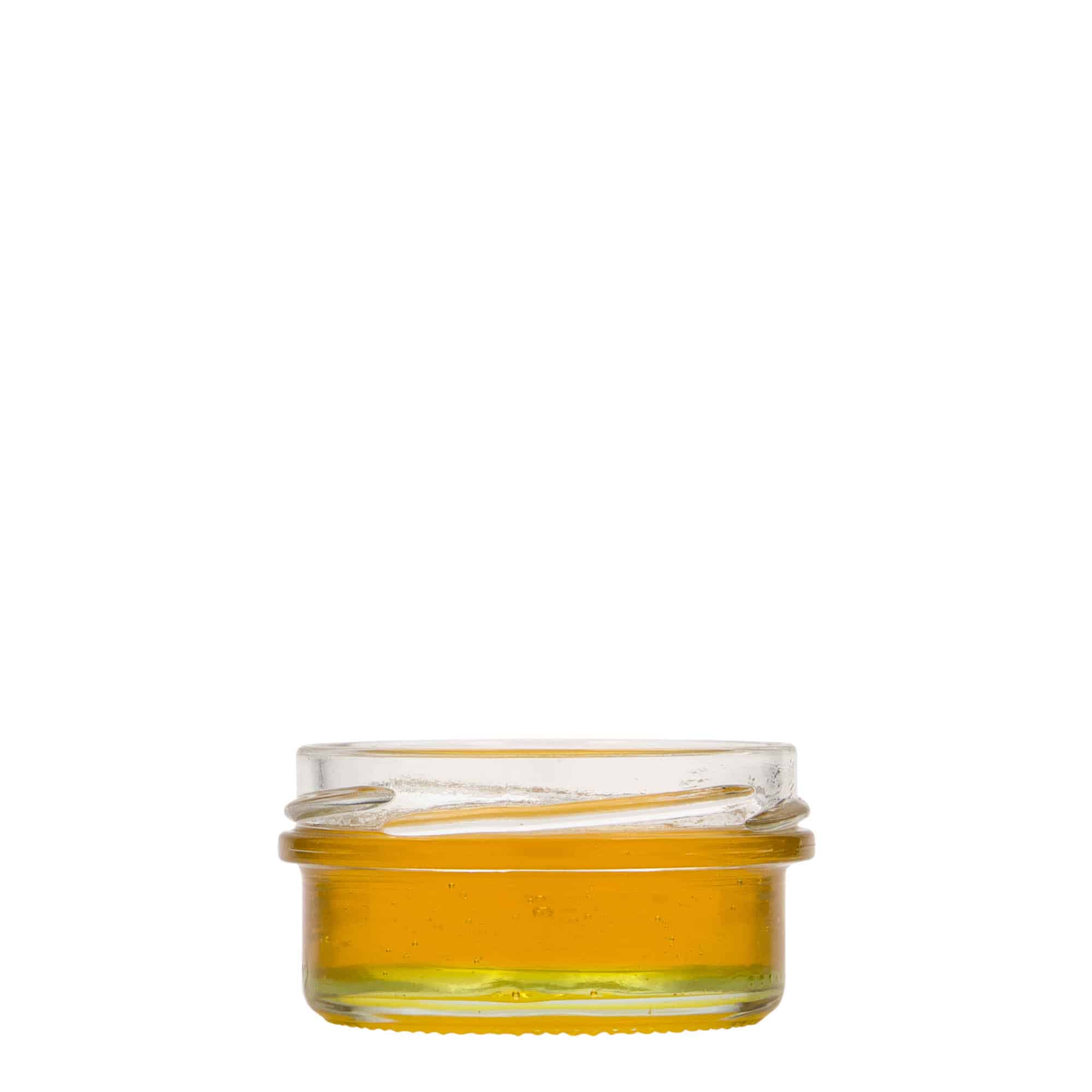 65 ml plokščias stiklainis, anga: Twist-Off (TO 66)