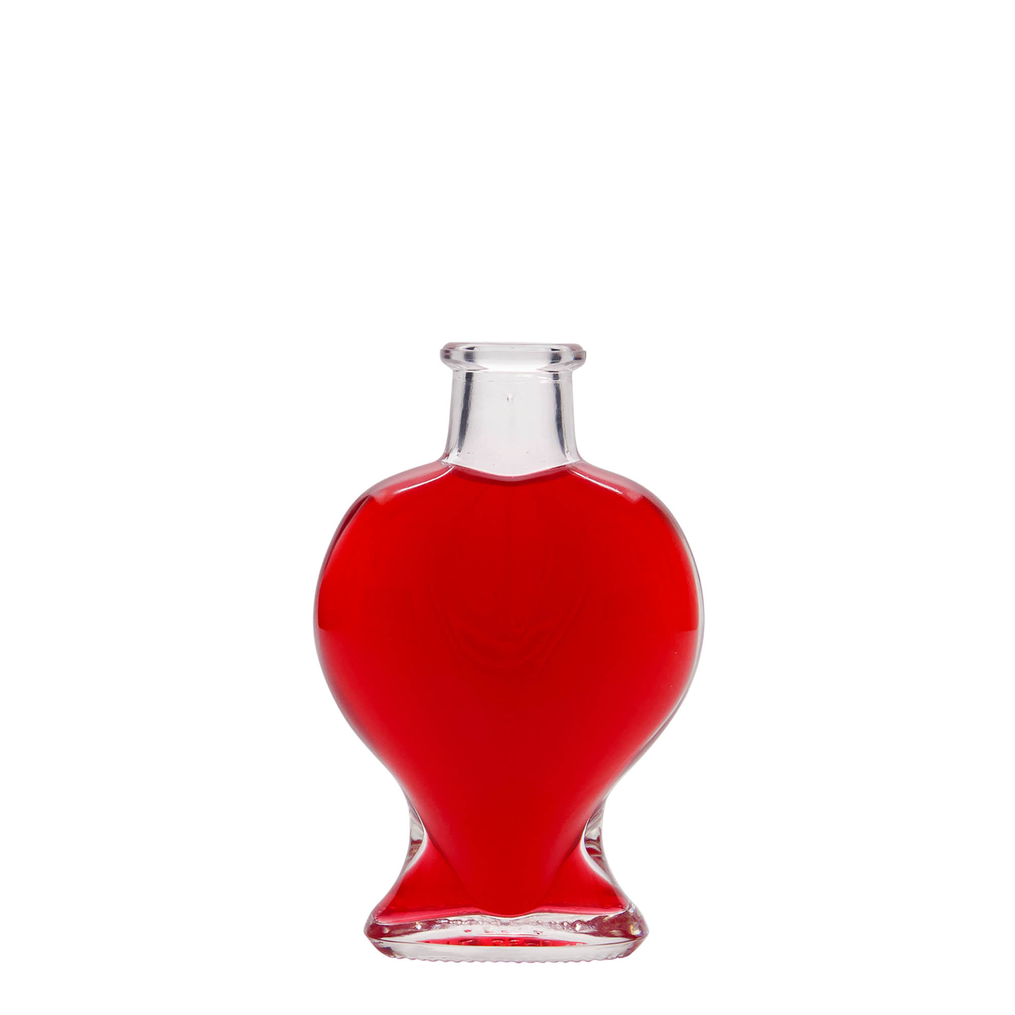 100 ml stiklinis buteliukas „Širdis“, kamštis: kamštis 100 ml stiklinis buteliukas „Širdis“, kamštis: kamštis