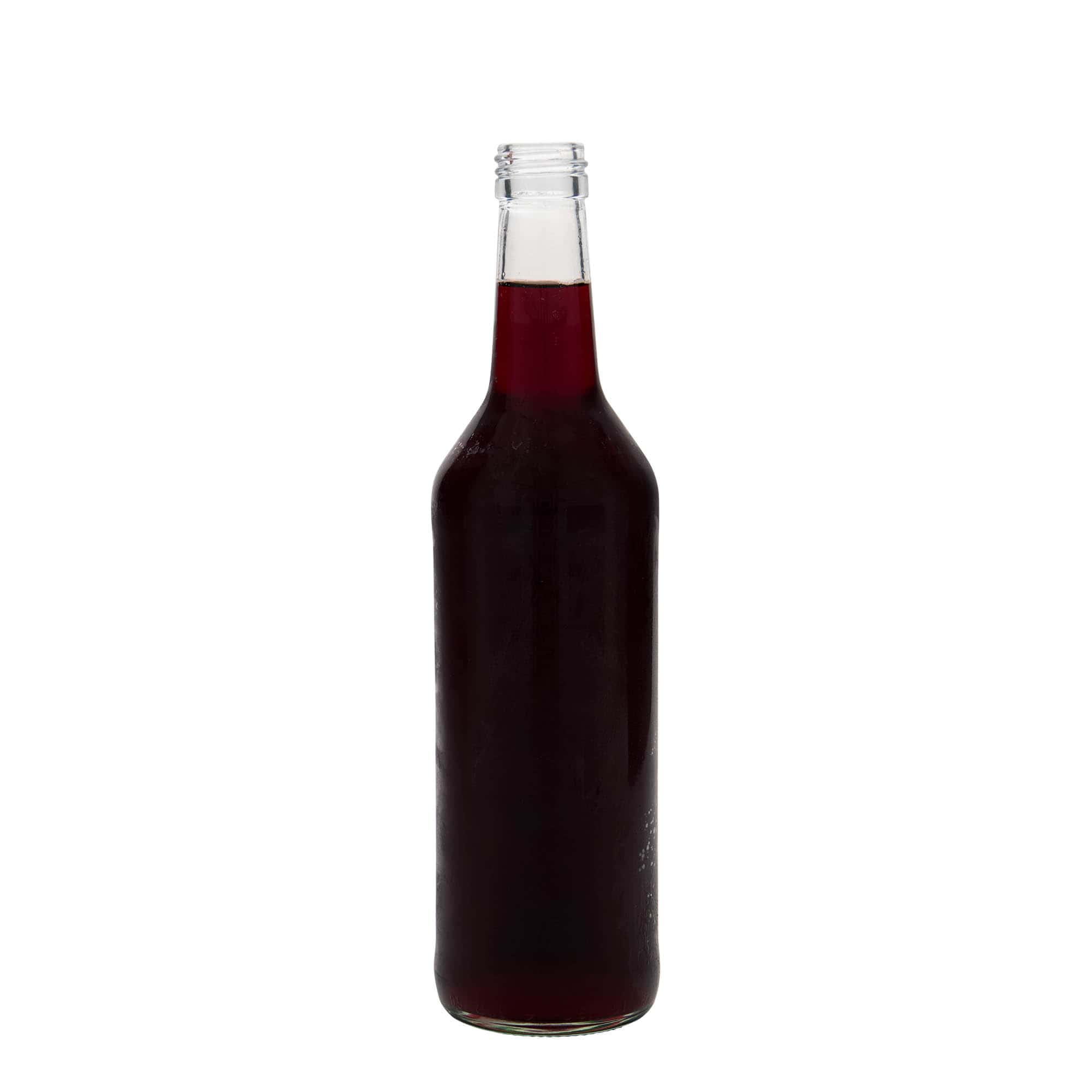 500 ml stiklinis butelis su tiesiu kakleliu, anga: PP 28
