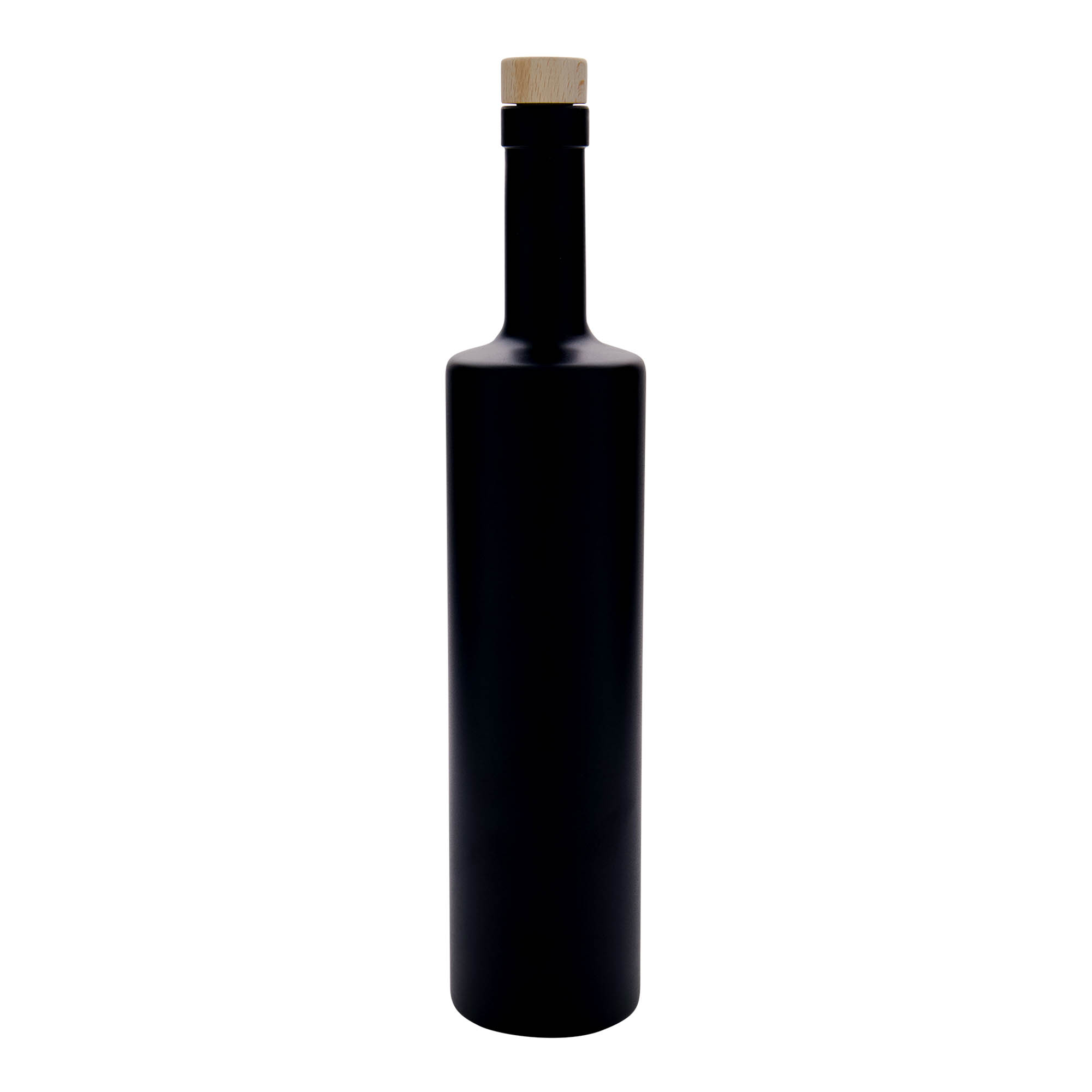 700 ml stiklinis butelis „Centurio“, juodas, anga: kamštis