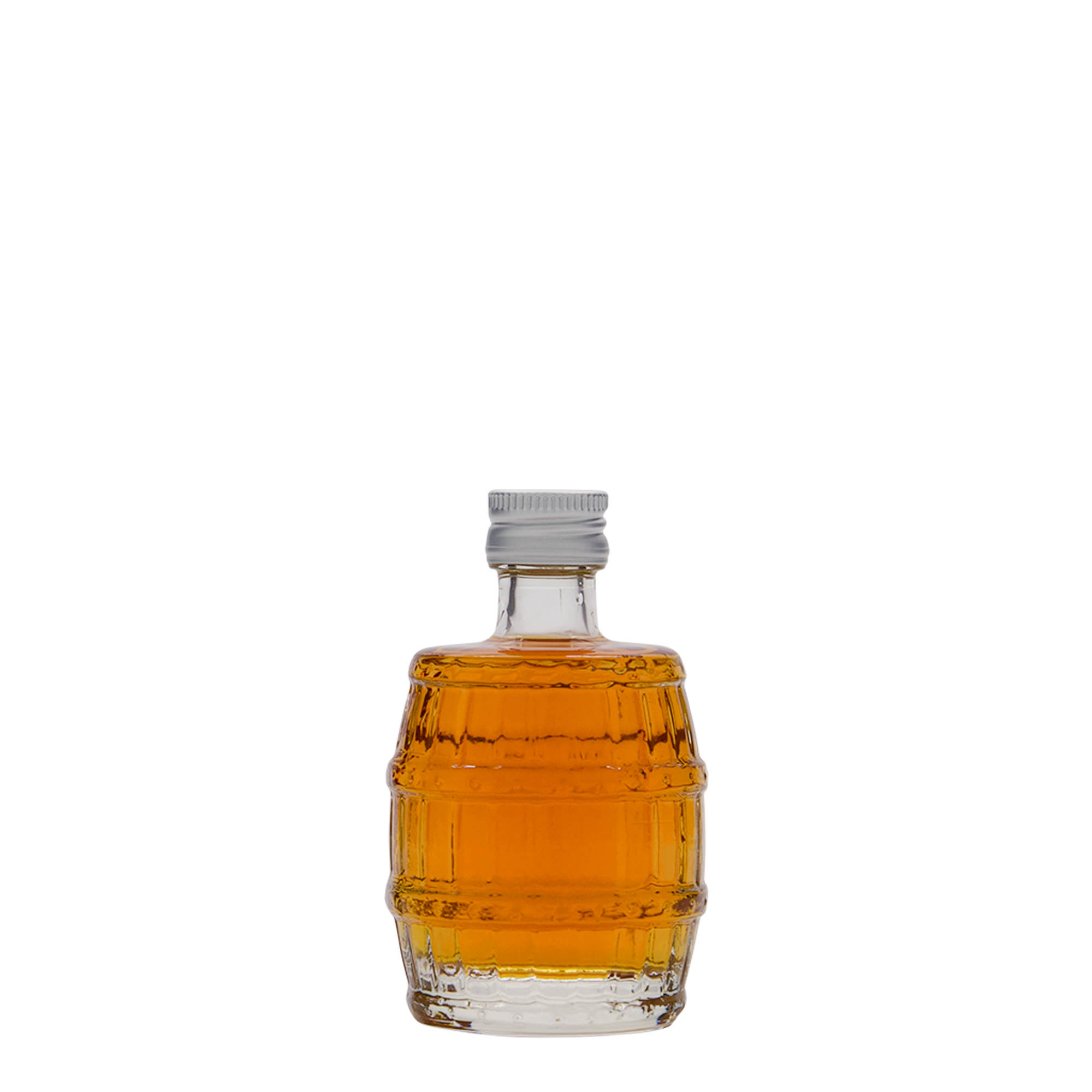 50 ml stiklinis buteliukas „Statinė“, burna: PP 18