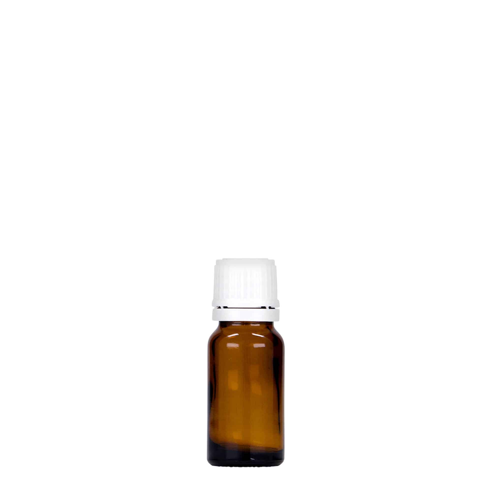 10 ml medicininis buteliukas, stiklas, rudas, anga: DIN 18