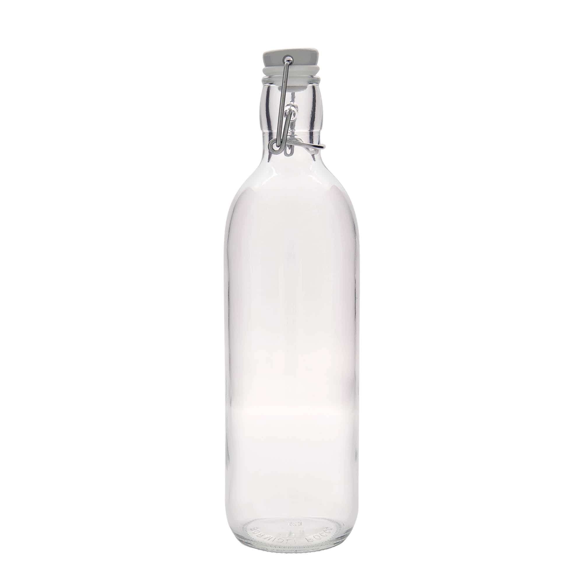 1.000 ml stiklinis butelis „Emilia“, anga: užsegamas užraktas