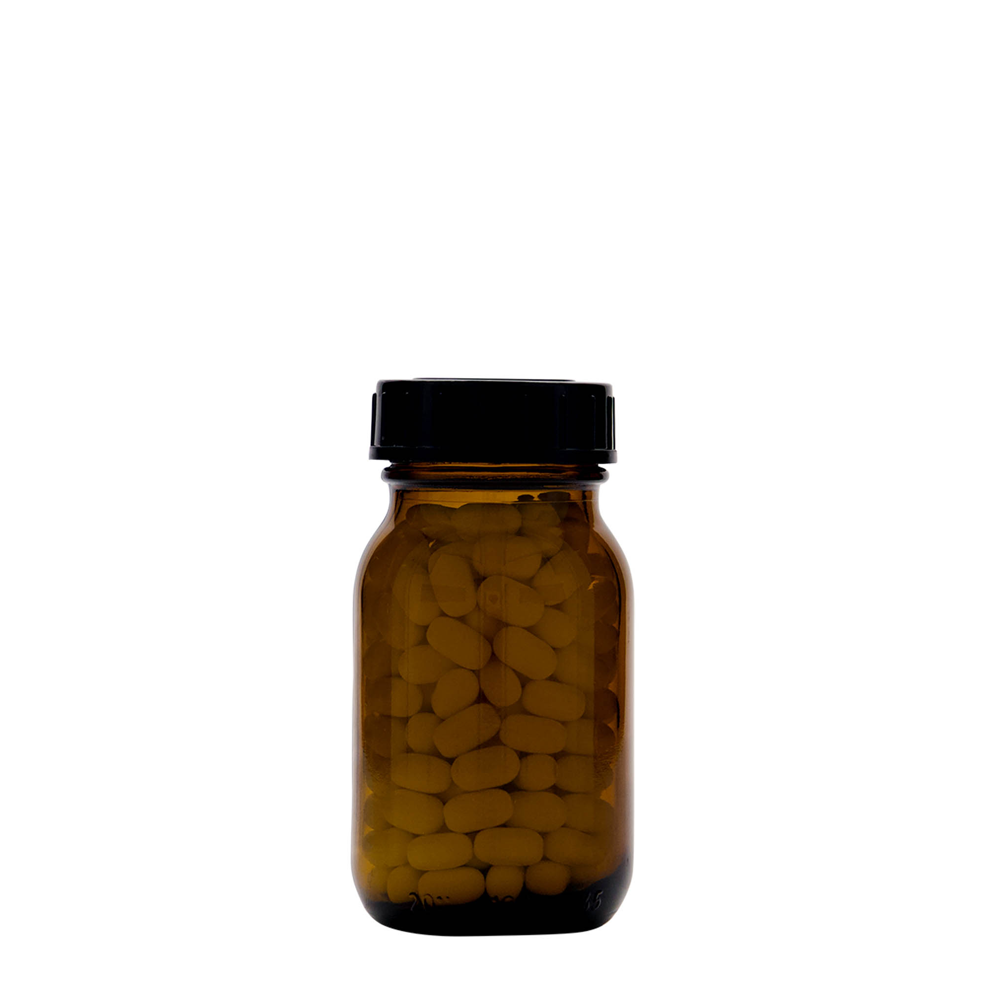 100 ml plačiakaklis stiklainis, rudas, anga: DIN 40 100 ml plačiakaklis stiklainis, rudas, anga: DIN 40