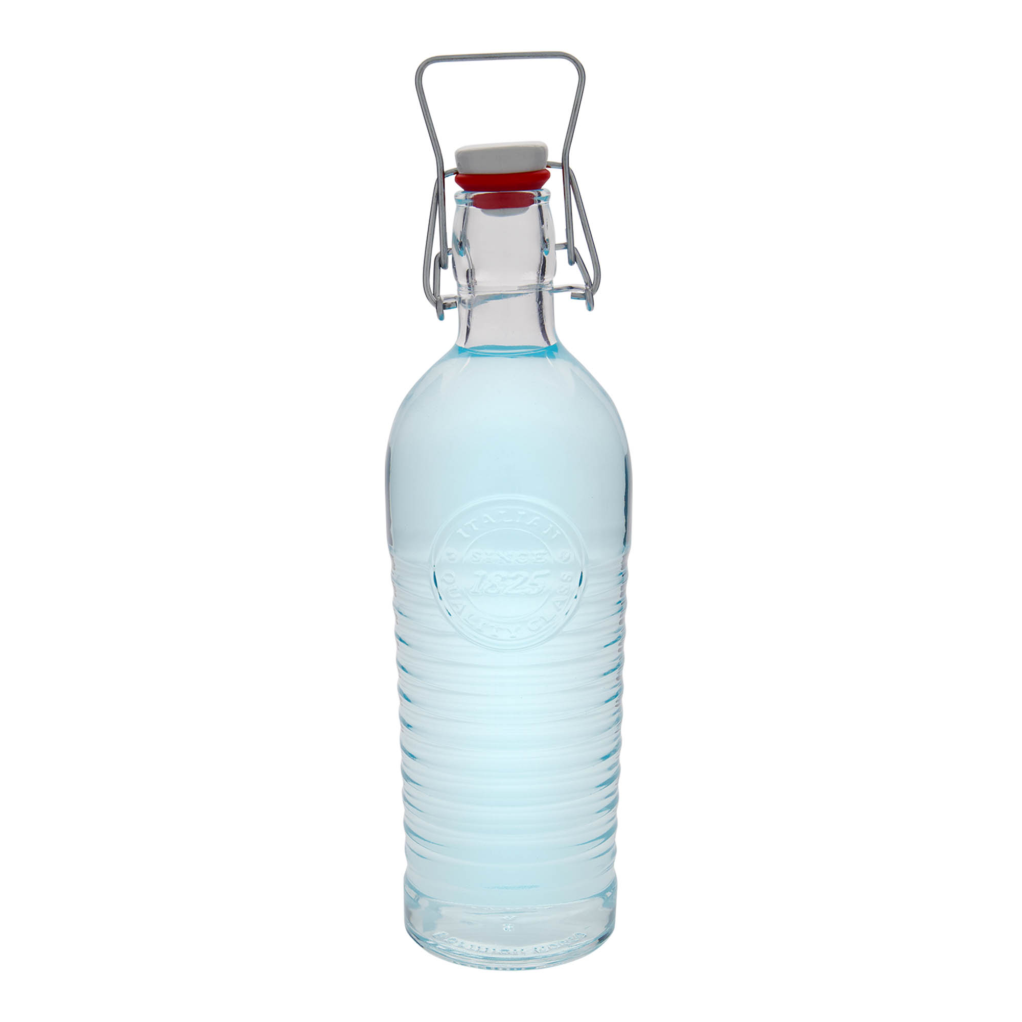 1.200 ml stiklinis butelis „Officina 1825“, anga: spaustukas su užraktu