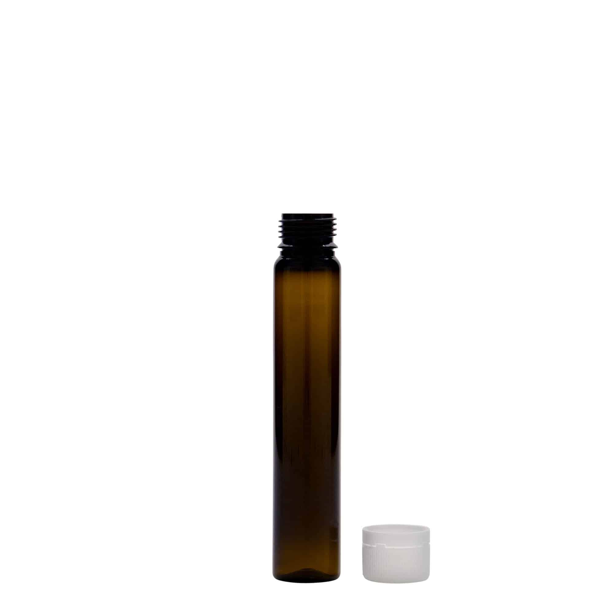 25 ml PET vamzdeliai, plastikas, rudi, anga: sraigtinis uždarymas