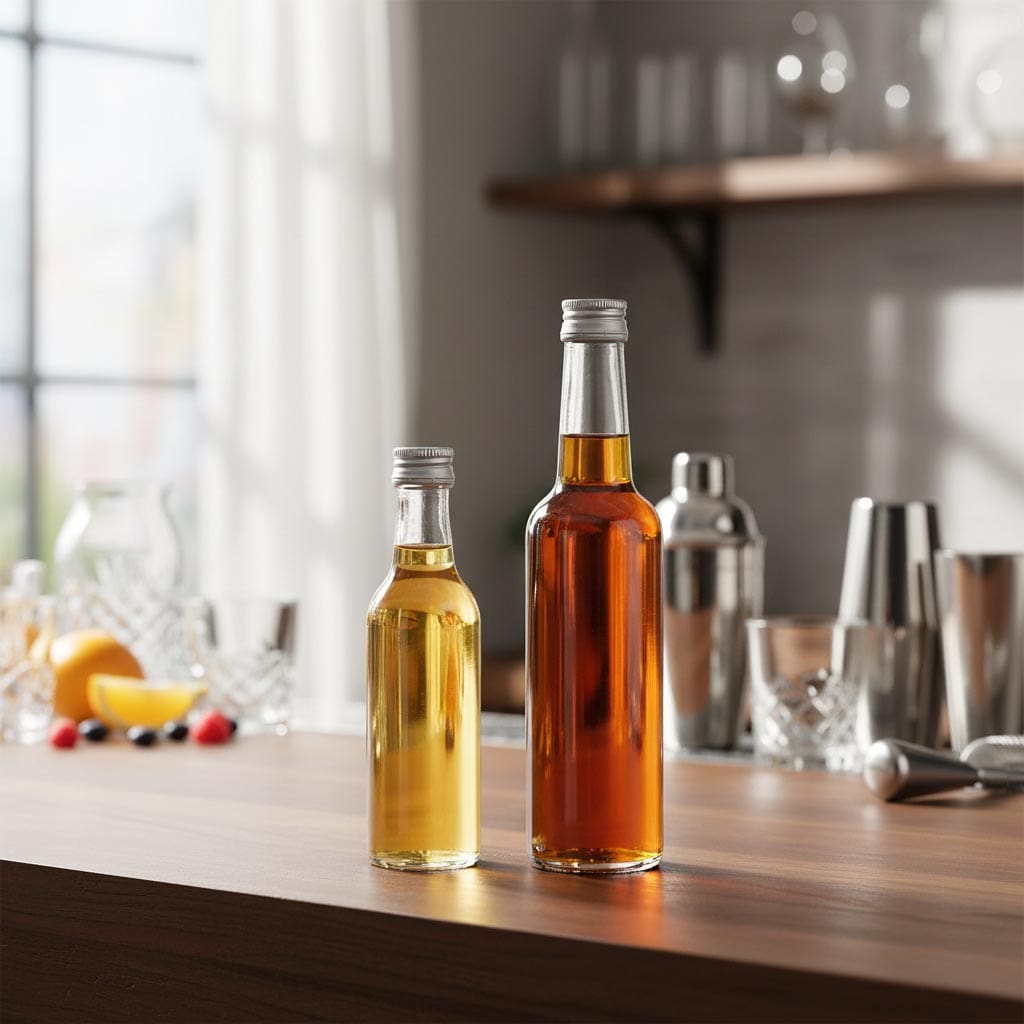 50 ml stiklinis buteliukas su tiesiu kakleliu, anga: PP 18