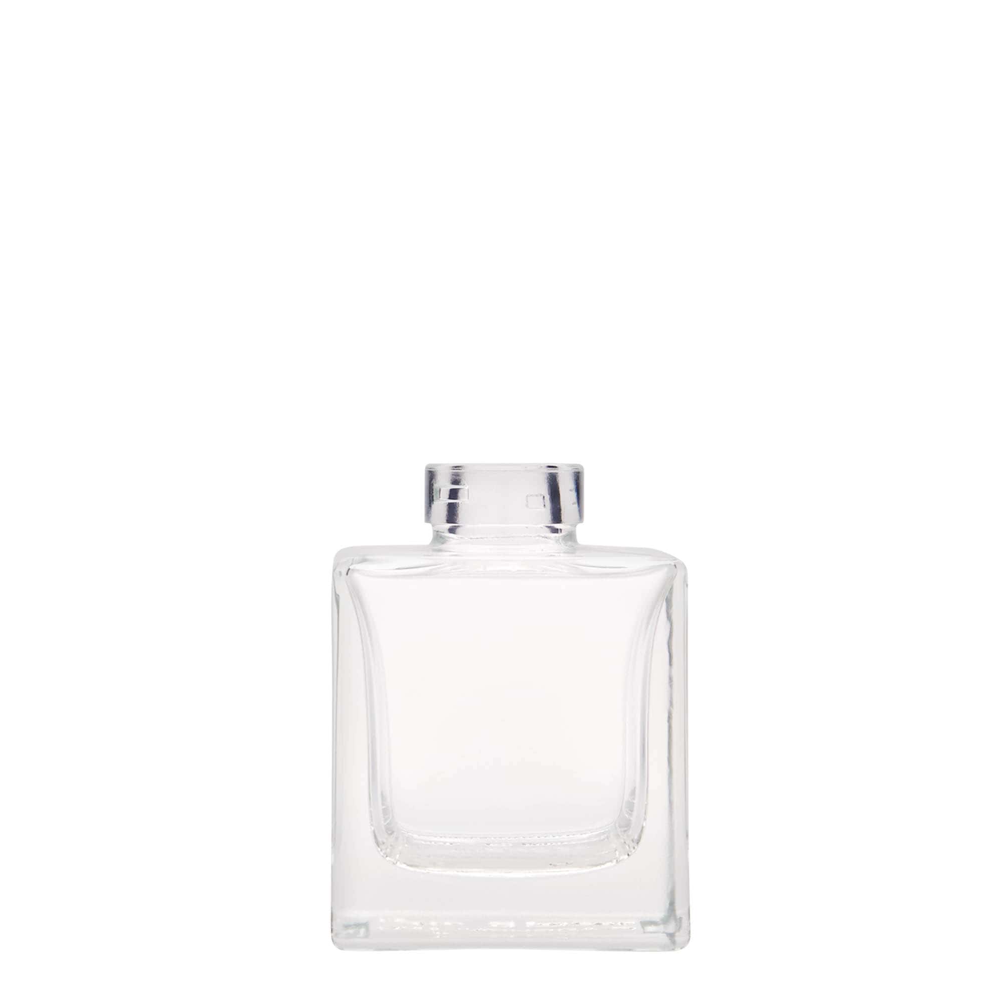 100 ml stiklinis buteliukas „Cube“, kvadratinis, anga: kamštis